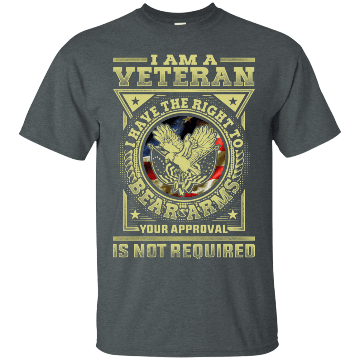 Military T-Shirt "Veteran Have the Right To Bear Arms Men" Front-TShirt-General-Veterans Nation
