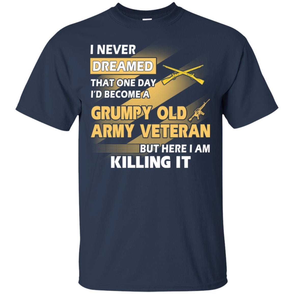US Army T-Shirt "Infantry Grumpy Old Veteran" On Front-TShirt-Army-Veterans Nation