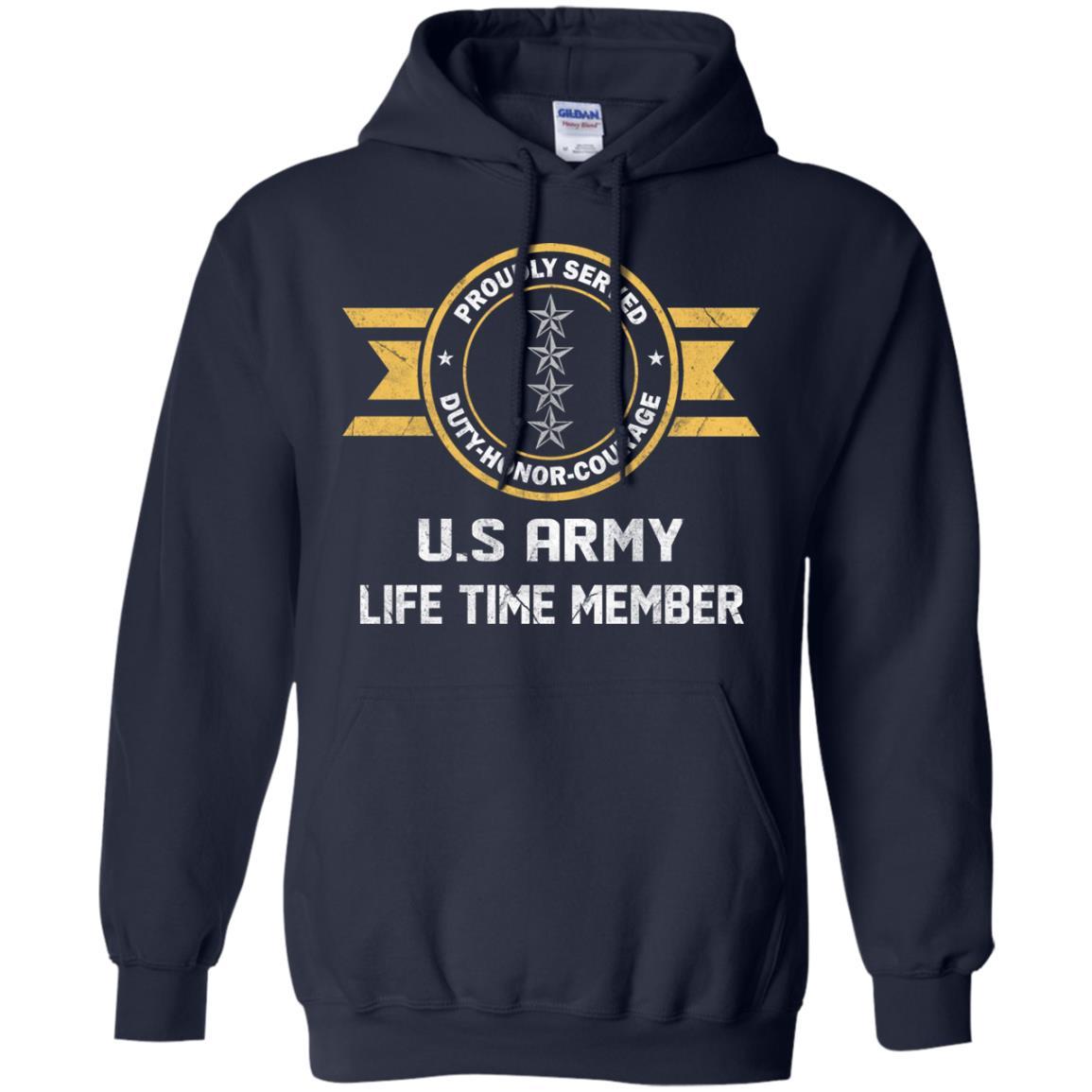 Life Time Member - US Army O-10 General O10 GEN General Officer Ranks Men T Shirt On Front-TShirt-Army-Veterans Nation