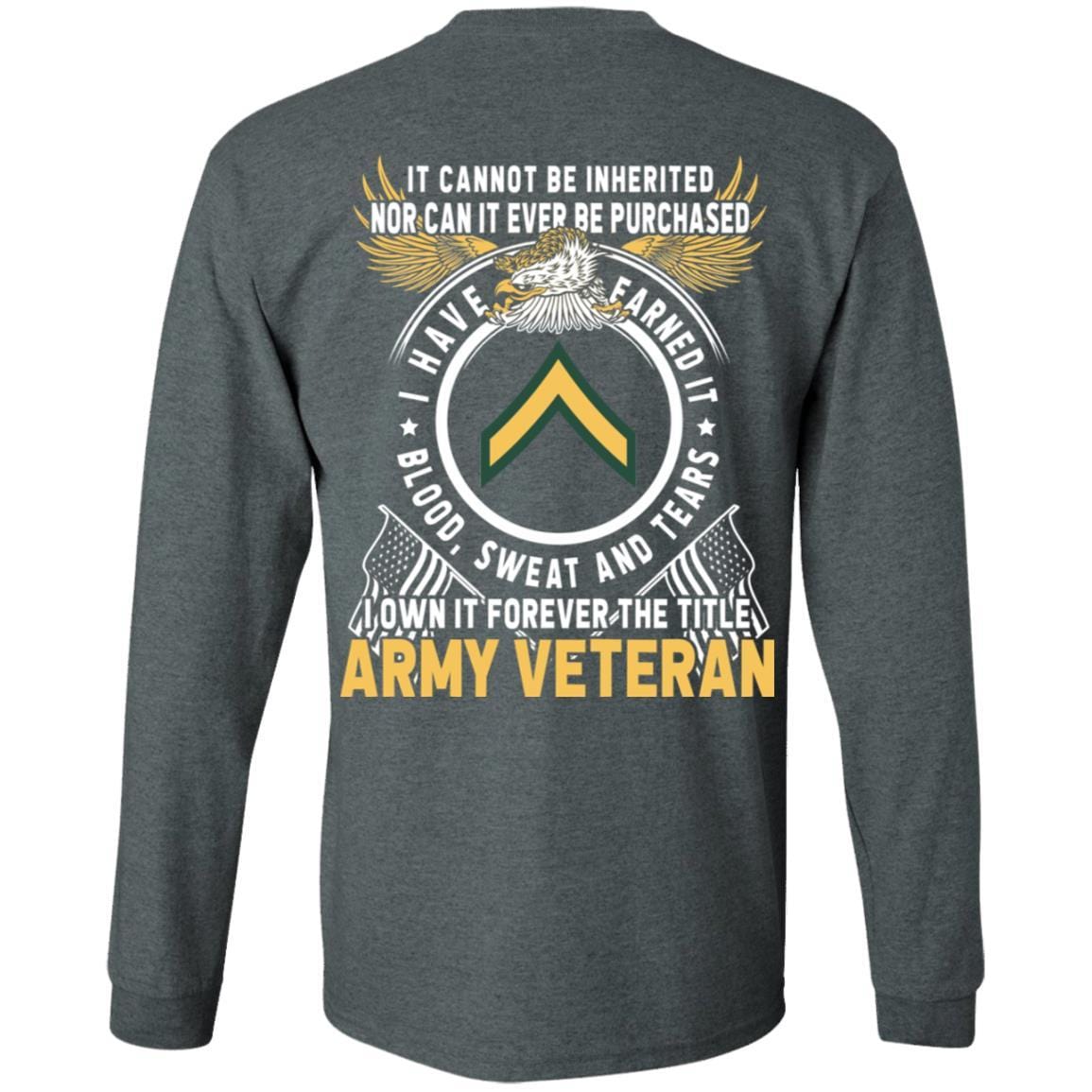 Army E-2 PV2 E2 Private Second Class Ranks T-Shirt For Men On Back-TShirt-Army-Veterans Nation