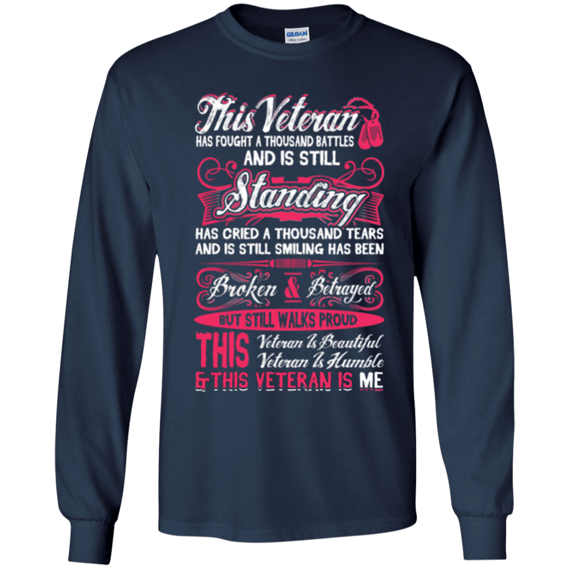 Military T-Shirt "This Veteran is Beautiful and Humble Women" Front-TShirt-General-Veterans Nation