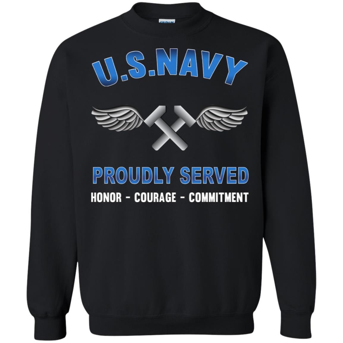 Navy Aviation Structural Mechanic Navy AM - Proudly Served T-Shirt For Men On Front-TShirt-Navy-Veterans Nation