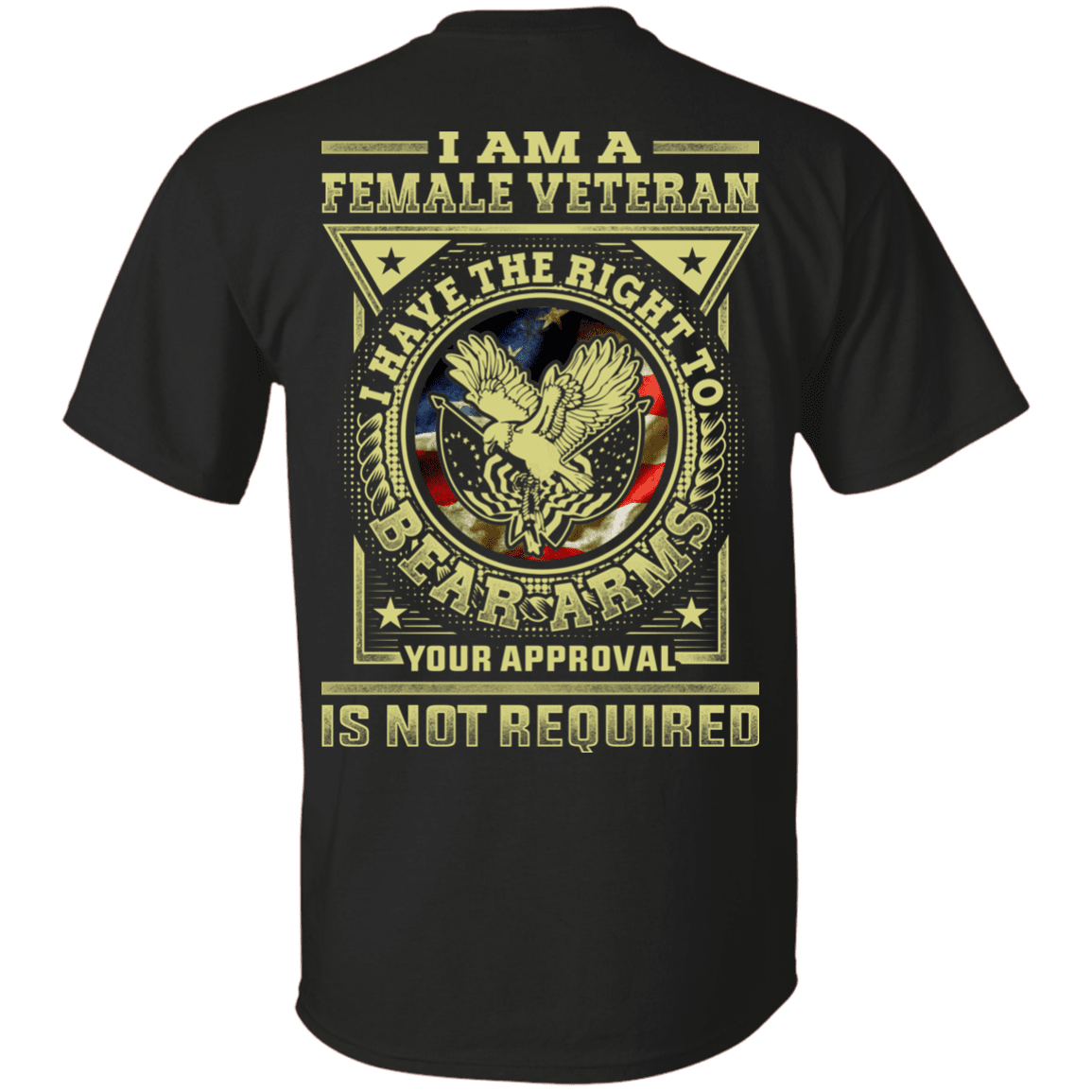 Military T-Shirt "Female Veteran Have the Right To Bear Arms Back"-TShirt-General-Veterans Nation