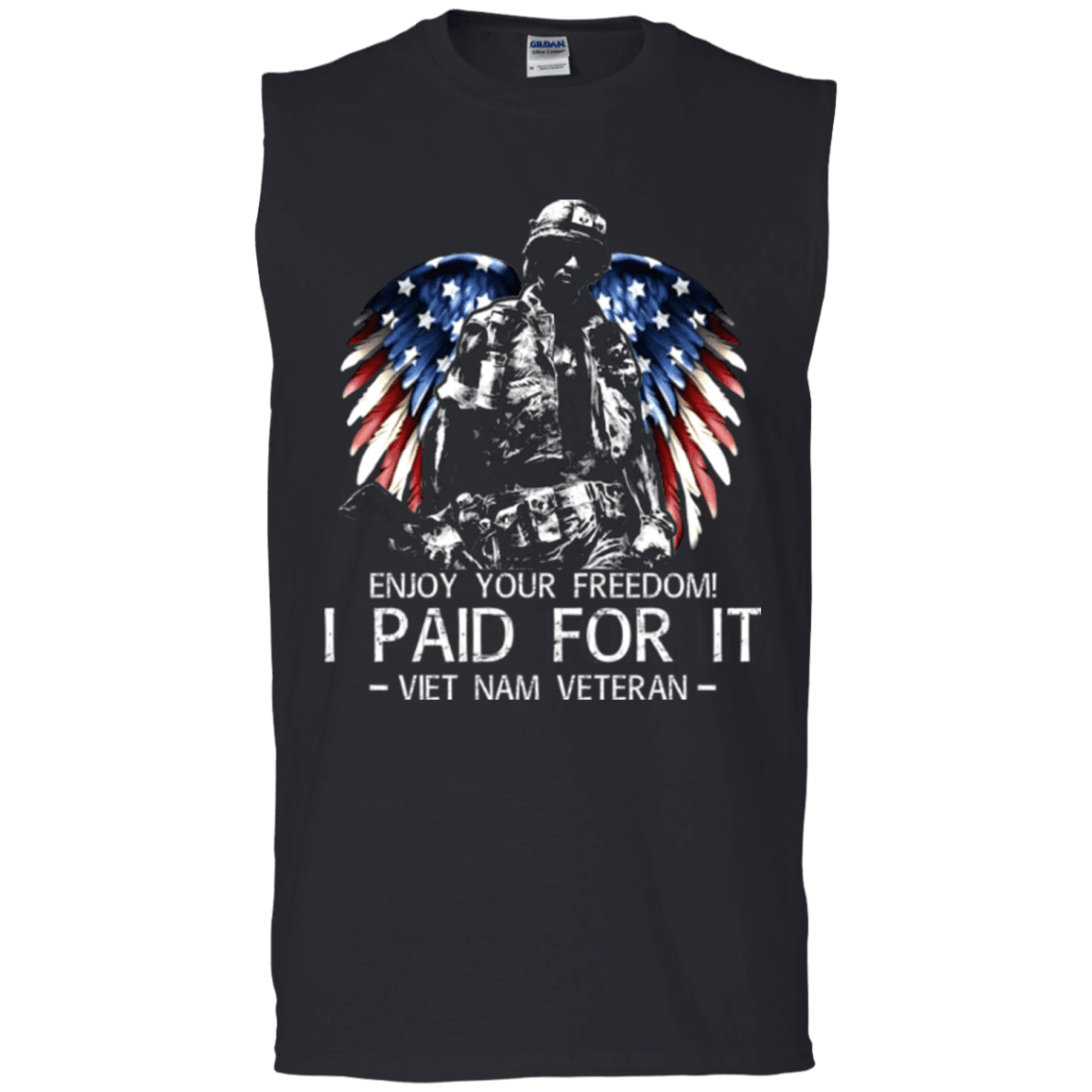 Military T-Shirt "Vietnam Veteran - Enjoy your freedom I paid for it Men" Front-TShirt-General-Veterans Nation