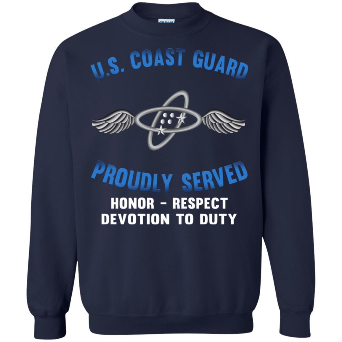 US Coast Guard Aviation Electronics Technician AET Logo Proudly Served T-Shirt For Men On Front-TShirt-USCG-Veterans Nation