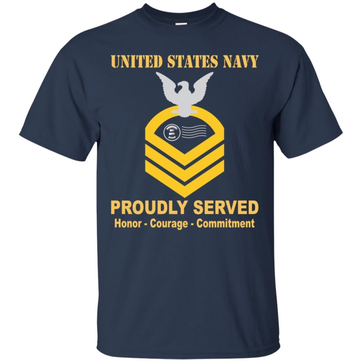 Navy Postal Clerk Navy PC E-7 Rating Badges Proudly Served T-Shirt For Men On Front-TShirt-Navy-Veterans Nation