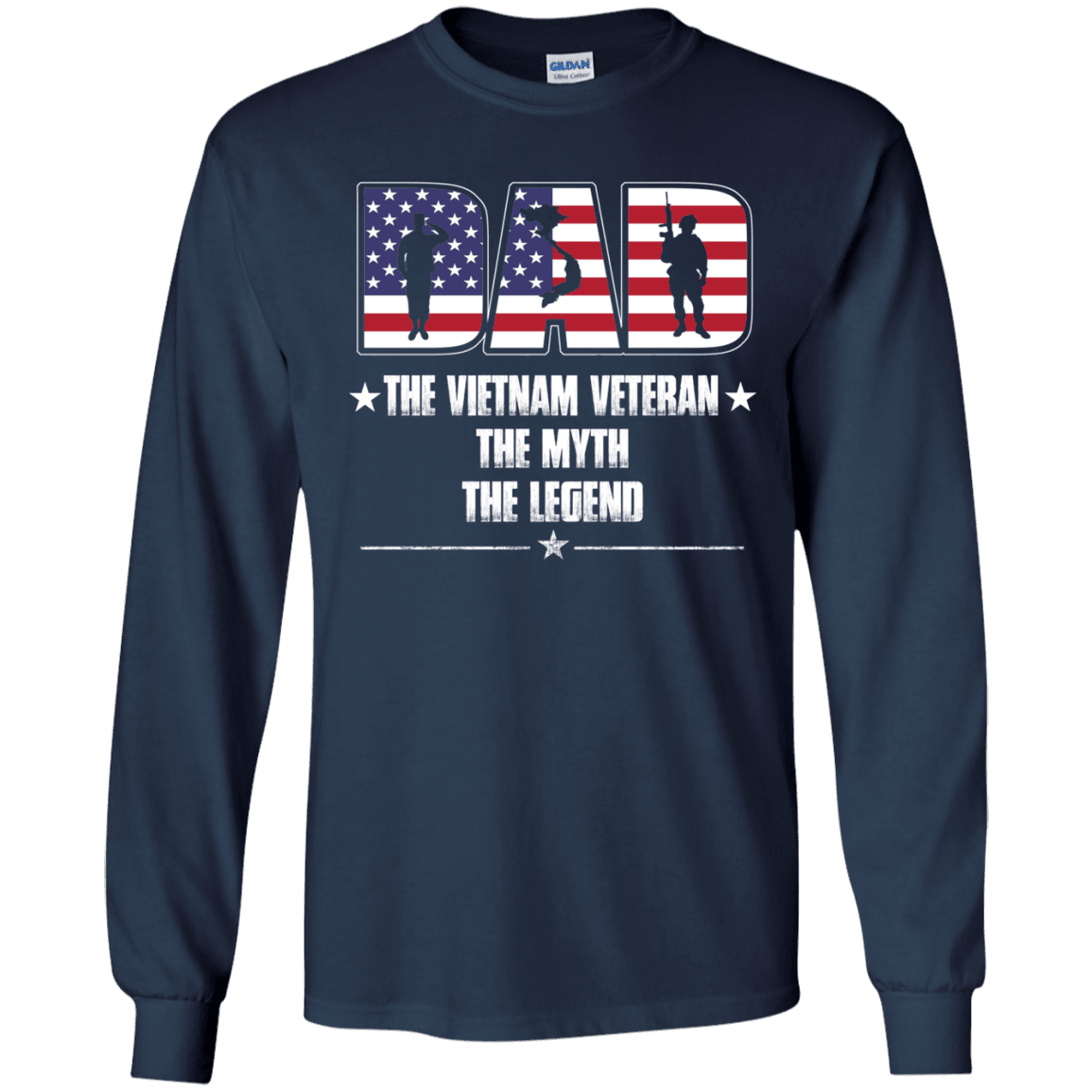Military T-Shirt "Vietnam Veteran Legend Dad" Front-TShirt-General-Veterans Nation