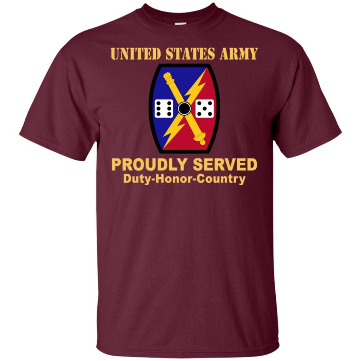 US ARMY 65 FIRES BRIGADE - Proudly Served T-Shirt On Front For Men-TShirt-Army-Veterans Nation