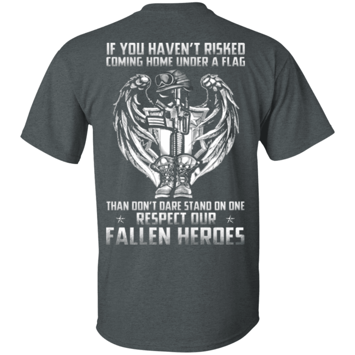Military T-Shirt "Veteran - Under A Flag Respect Our Fallen Heroes"-TShirt-General-Veterans Nation