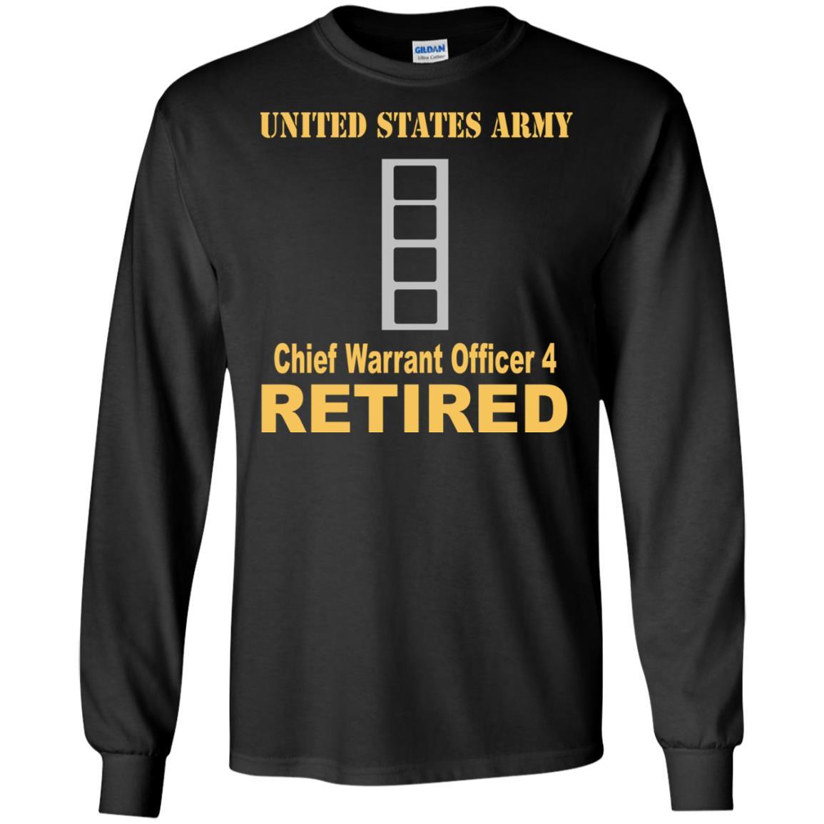 US Army W-4 Chief Warrant Officer 4 W4 CW4 Warrant Officer Retired Men T Shirt On Front-TShirt-Army-Veterans Nation