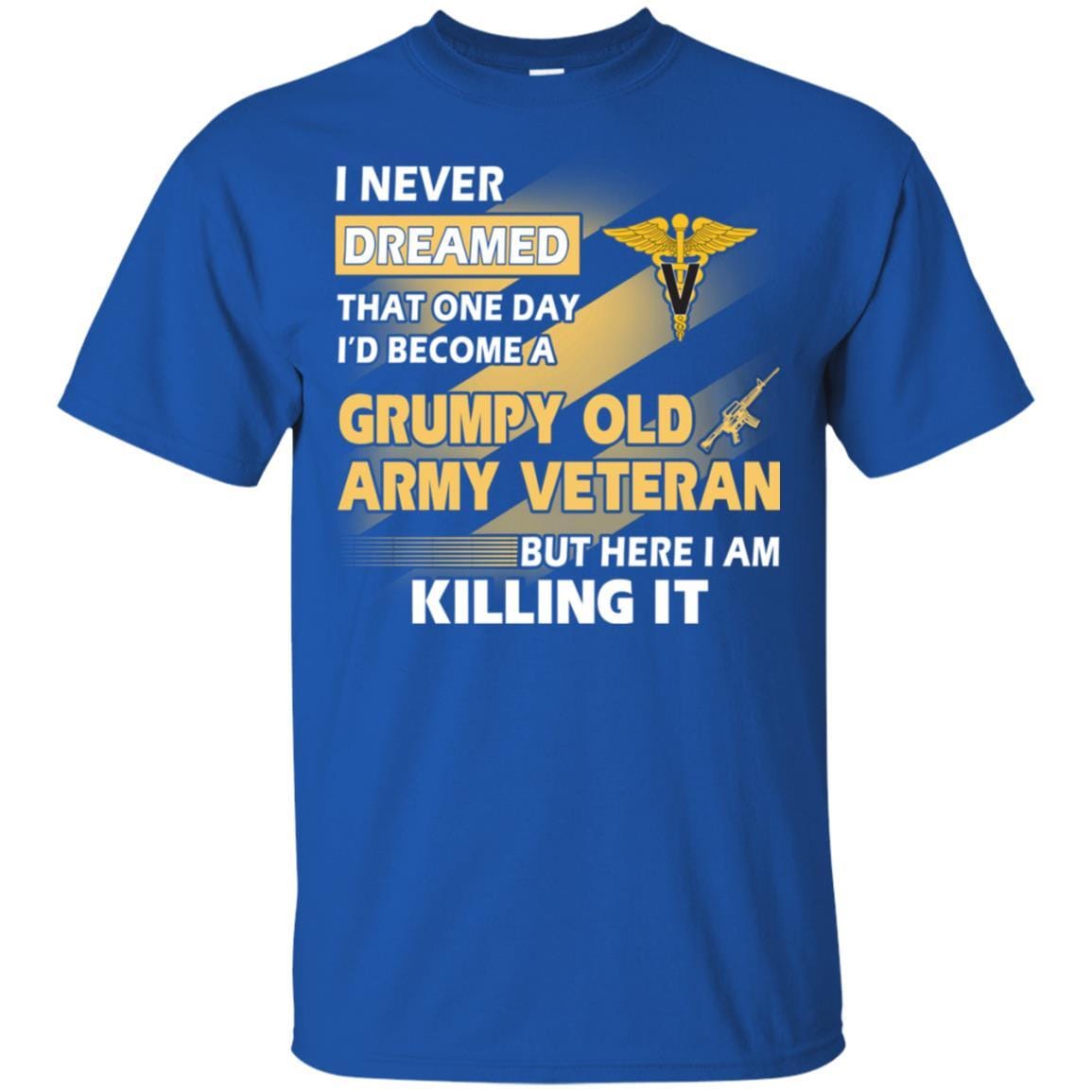 US Army T-Shirt "Veterinary Corps Grumpy Old Veteran" On Front-TShirt-Army-Veterans Nation