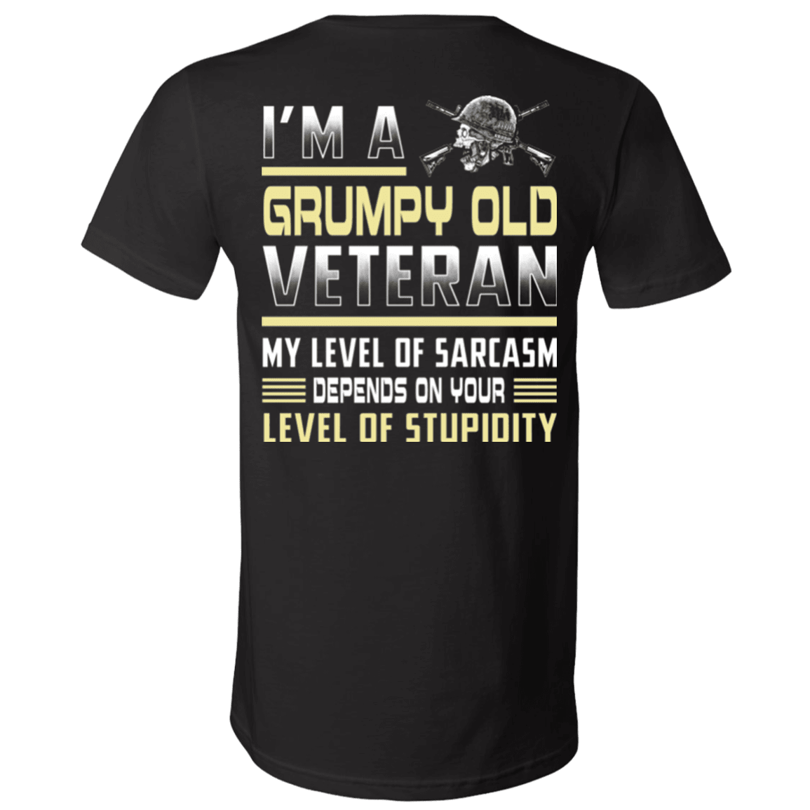 Military T-Shirt "I'm A Grumpy Old Veteran" - Men Back-TShirt-General-Veterans Nation