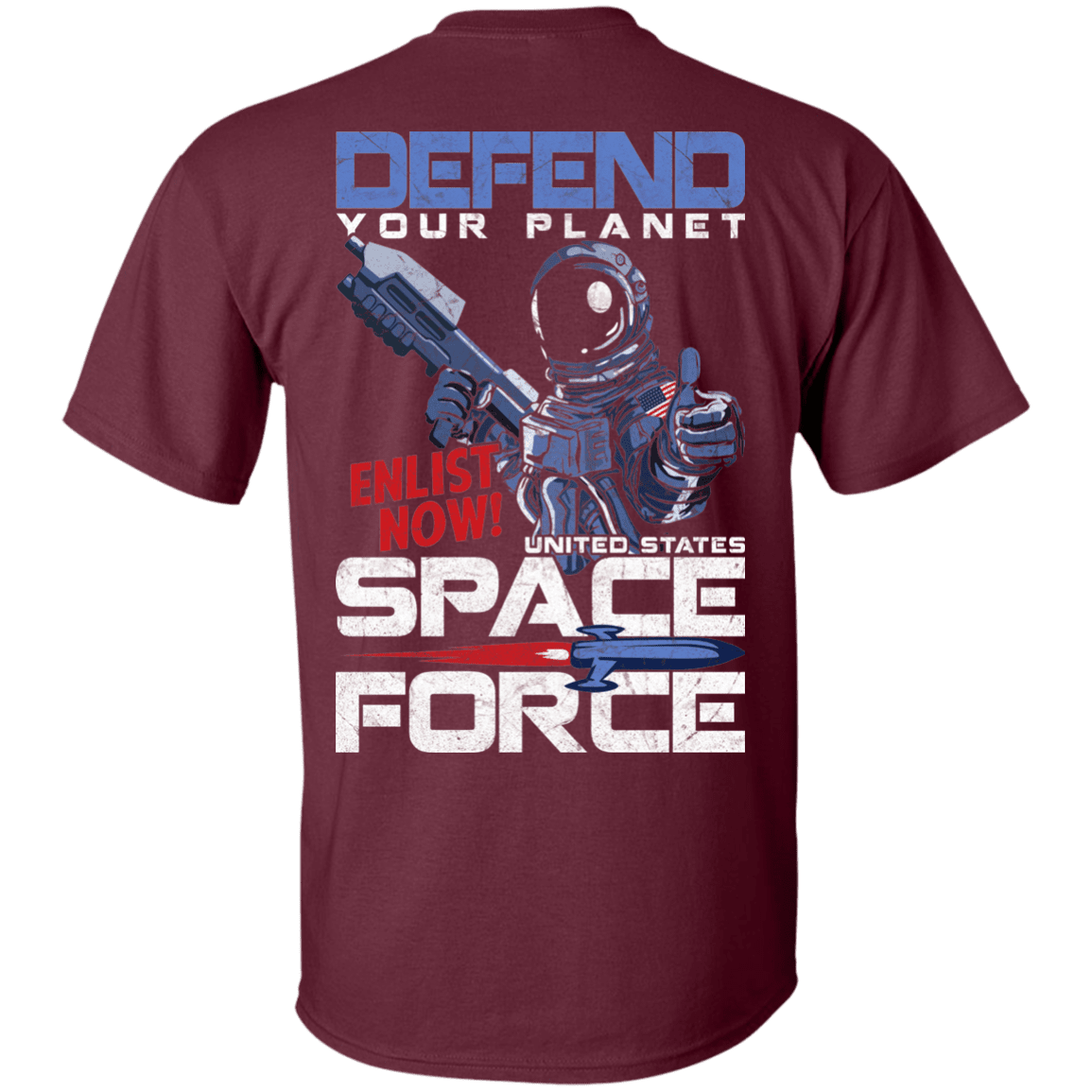 Military T-Shirt "Defend Your Planet Space Force" Men Back-TShirt-General-Veterans Nation