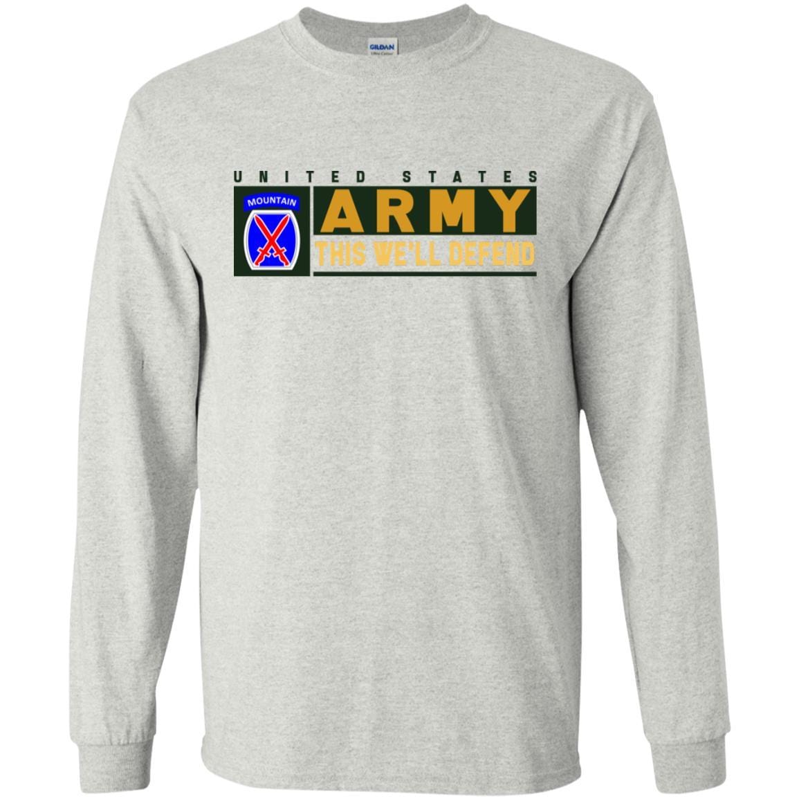 US Army 10th Mountain Infantry Division- This We'll Defend T-Shirt On Front For Men-TShirt-Army-Veterans Nation