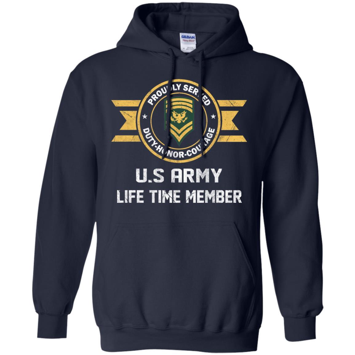 Life Time Member - US Army E-9 SPC E9 Specialist Ranks Men T Shirt On Front-TShirt-Army-Veterans Nation