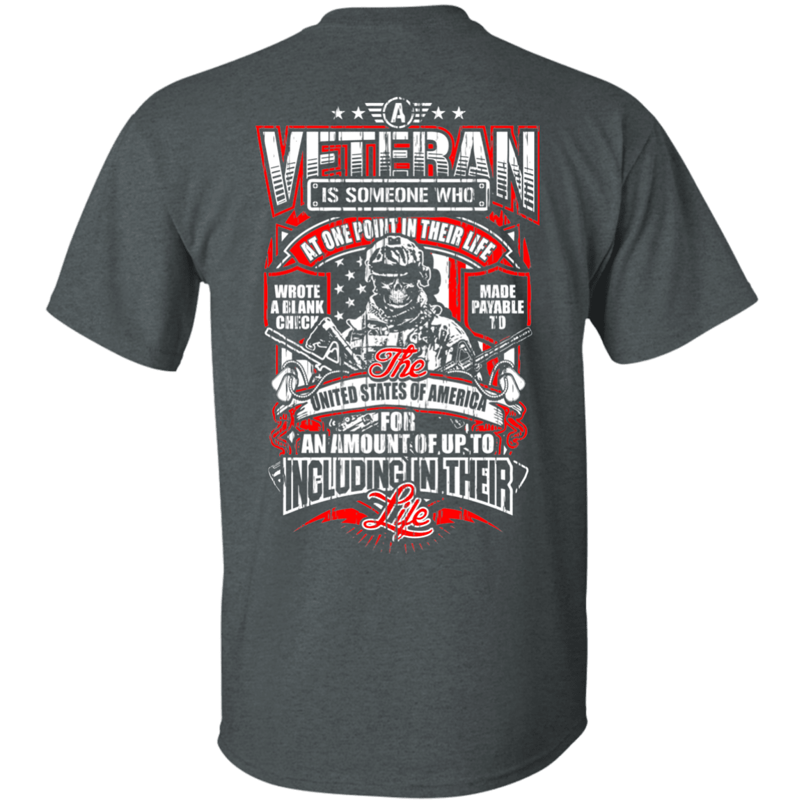 Military T-Shirt "A Veteran" Men Back-TShirt-General-Veterans Nation