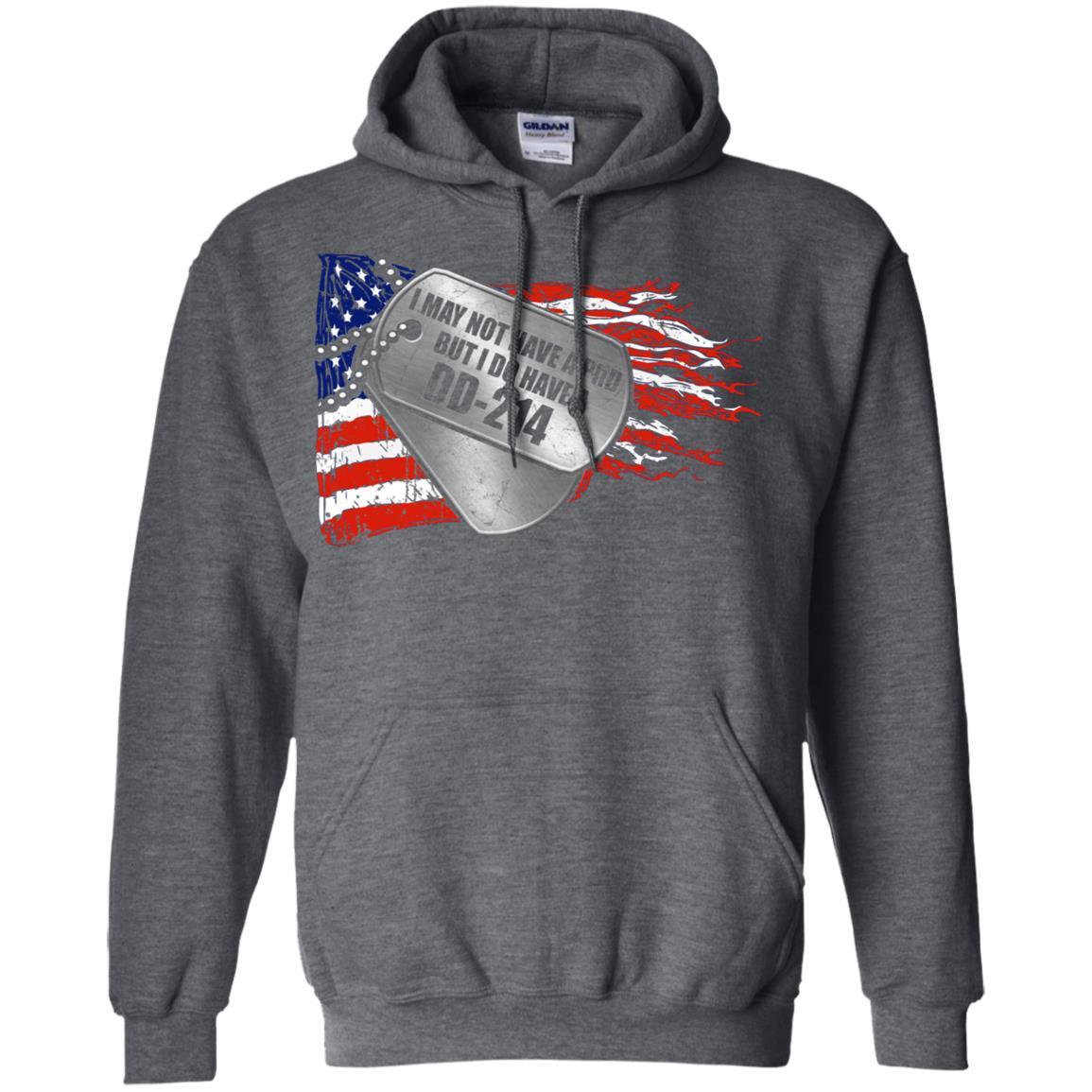 Military T-Shirt "I May Not Have A PhD But I Do Have A DD-214 Men On" Front-TShirt-General-Veterans Nation