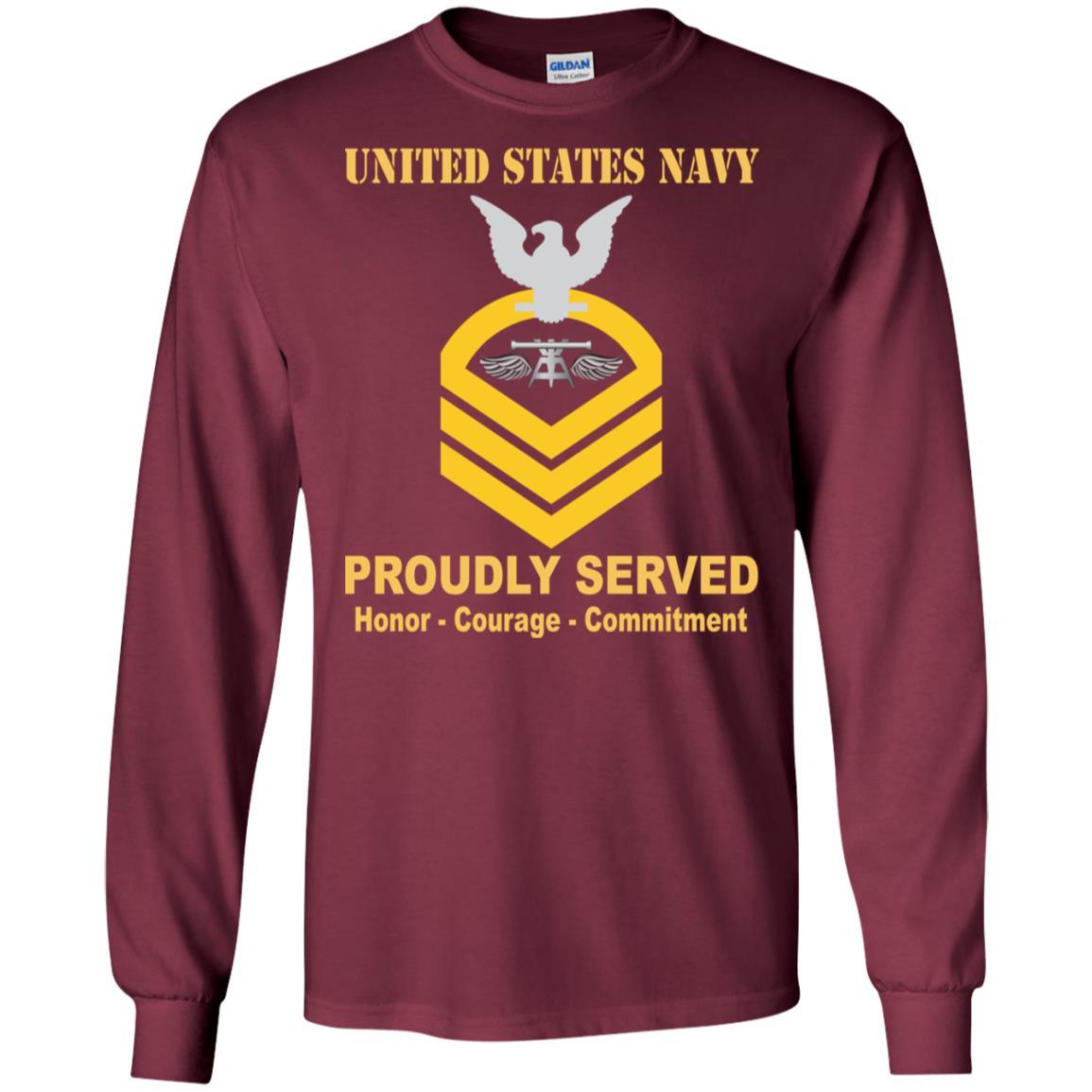 Navy Aviation Fire Control Tech Navy AQ E-7 Rating Badges Proudly Served T-Shirt For Men On Front-TShirt-Navy-Veterans Nation