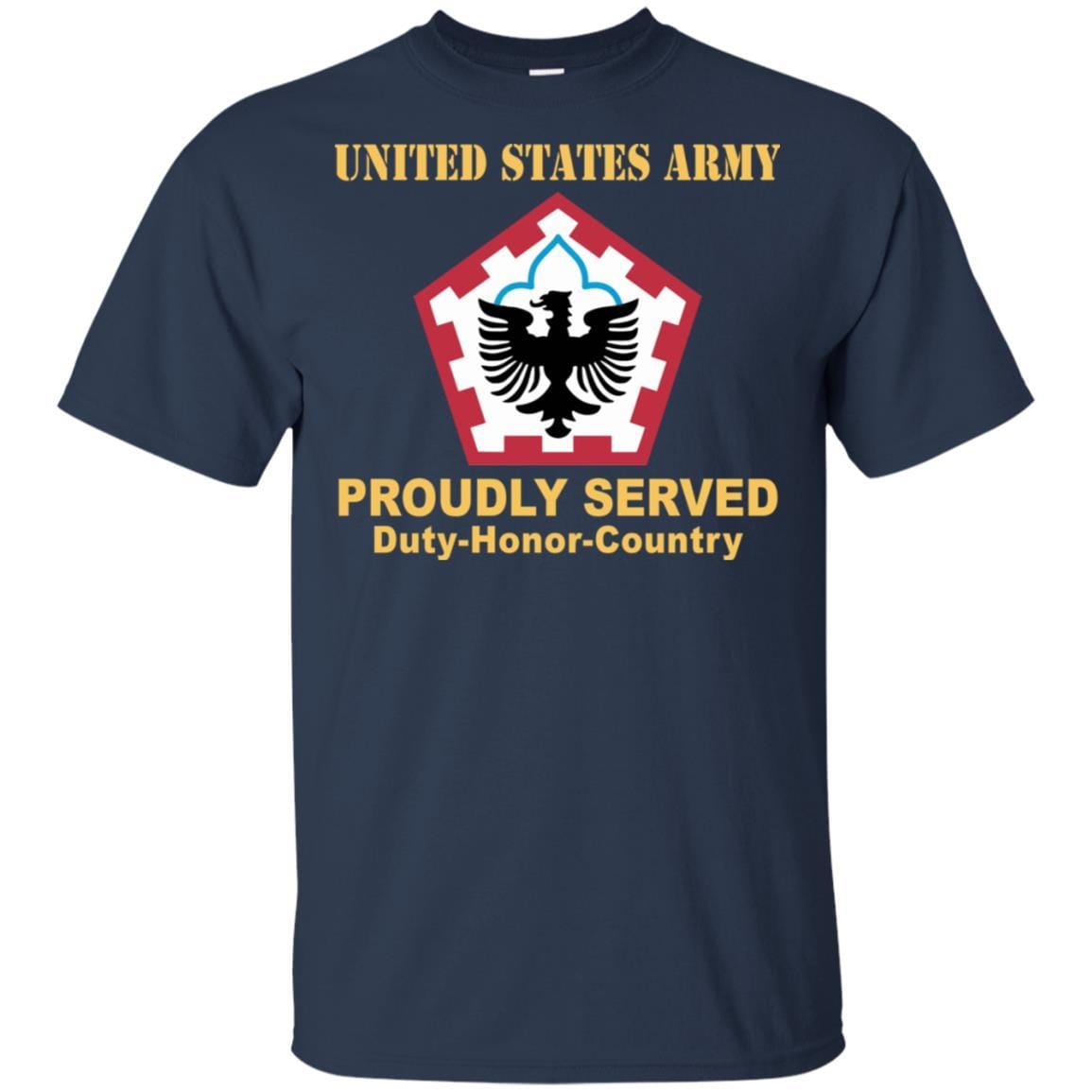 US ARMY 555TH ENGINEER BRIGADE- Proudly Served T-Shirt On Front For Men-TShirt-Army-Veterans Nation