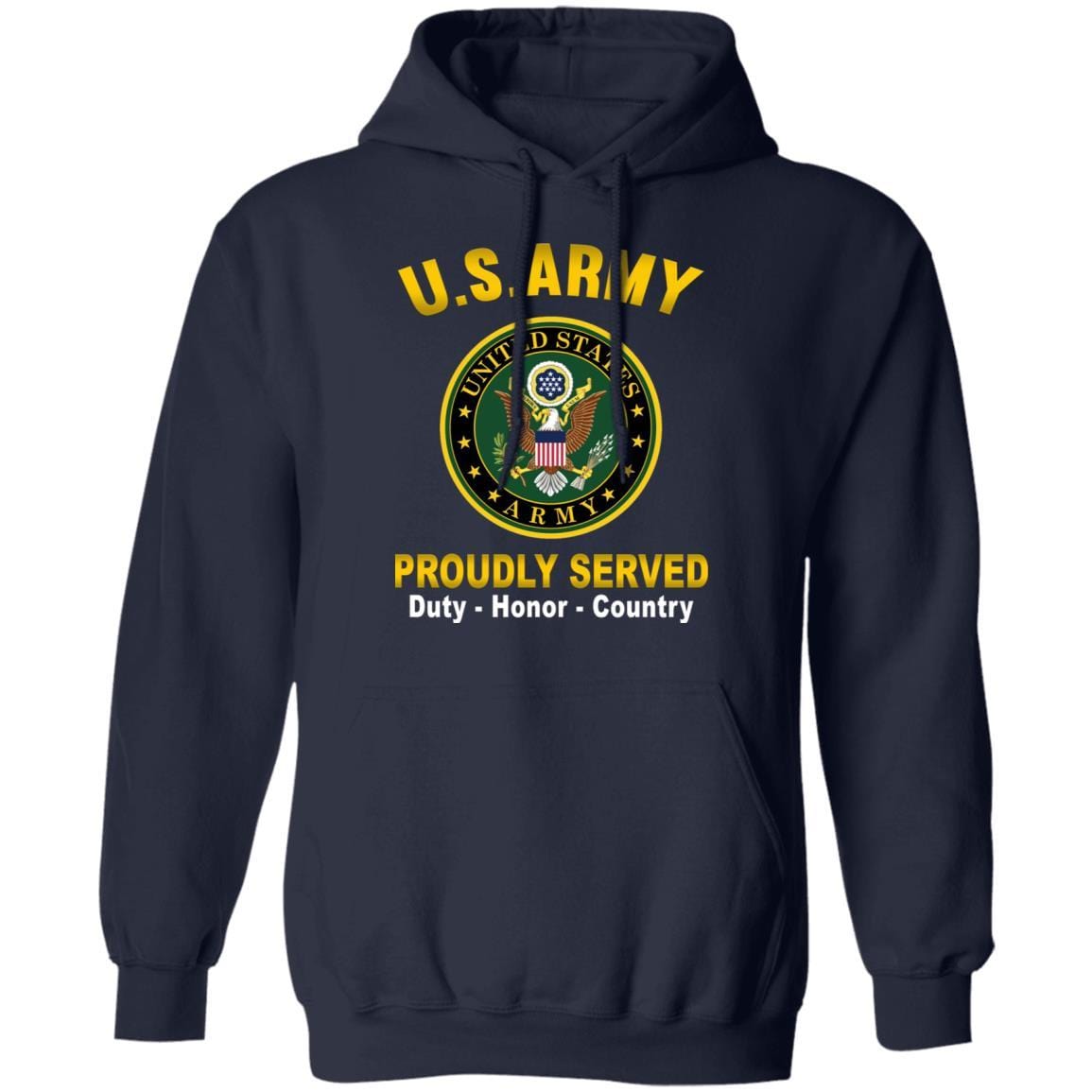 US Army T-Shirt "Logo Proudly Served" On Front-TShirt-Army-Veterans Nation