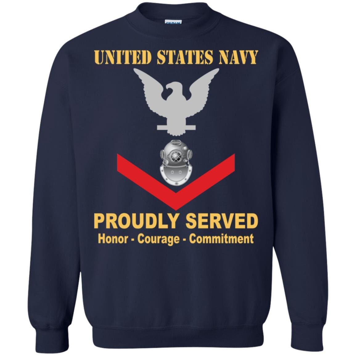 Navy Diver Navy ND E-4 Rating Badges Proudly Served T-Shirt For Men On Front-TShirt-Navy-Veterans Nation