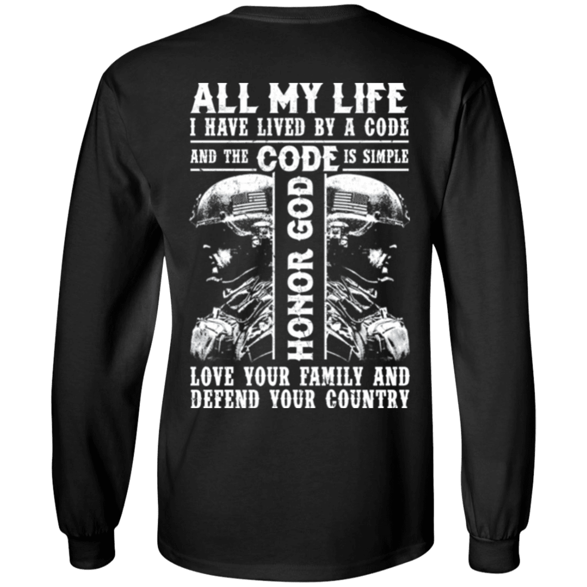 Military T-Shirt "Honor God Love Family And Defend Your Country Veteran"-TShirt-General-Veterans Nation