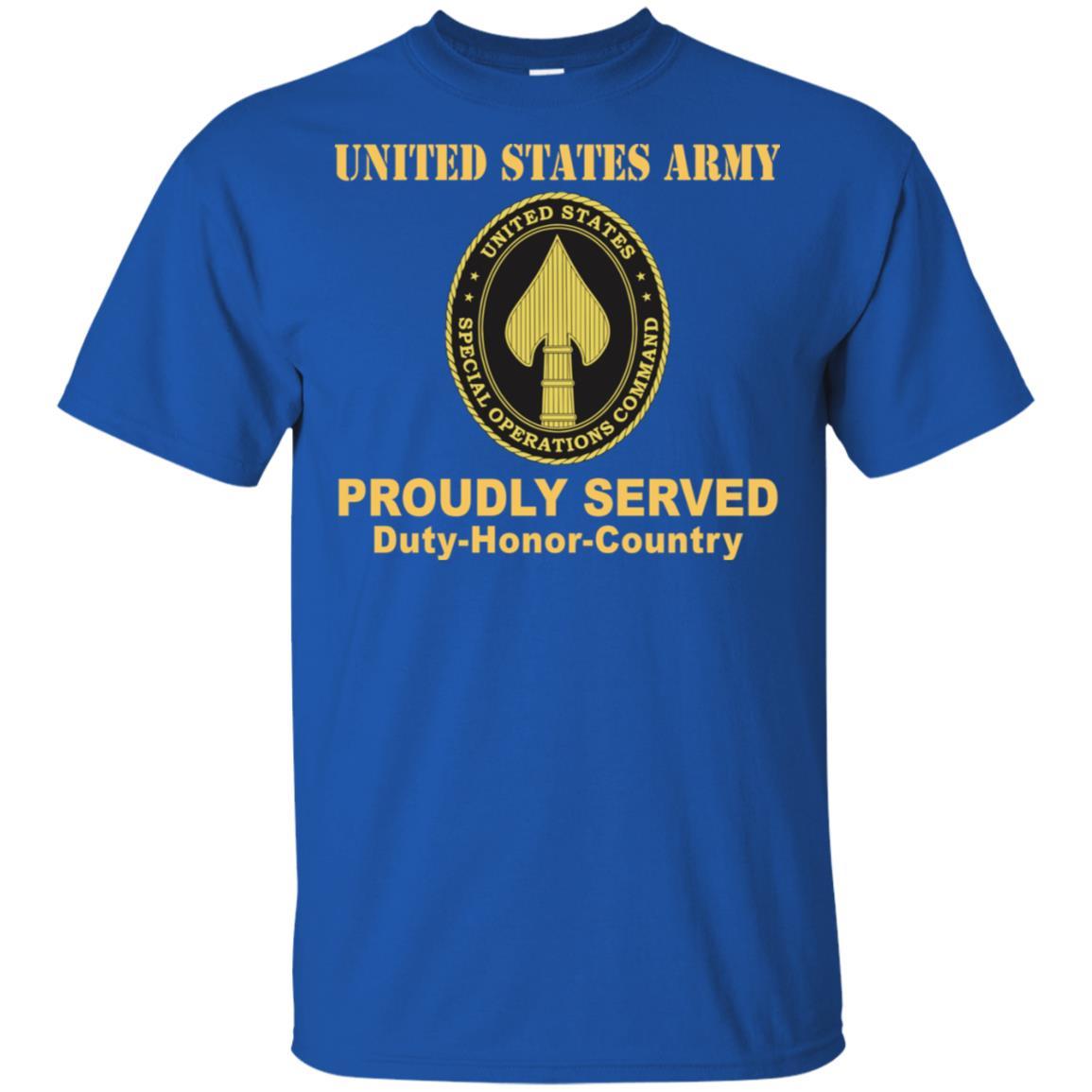 US ARMY USA ELEMENT SPECIAL OPERATIONS COMMAND- Proudly Served T-Shirt On Front For Men-TShirt-Army-Veterans Nation