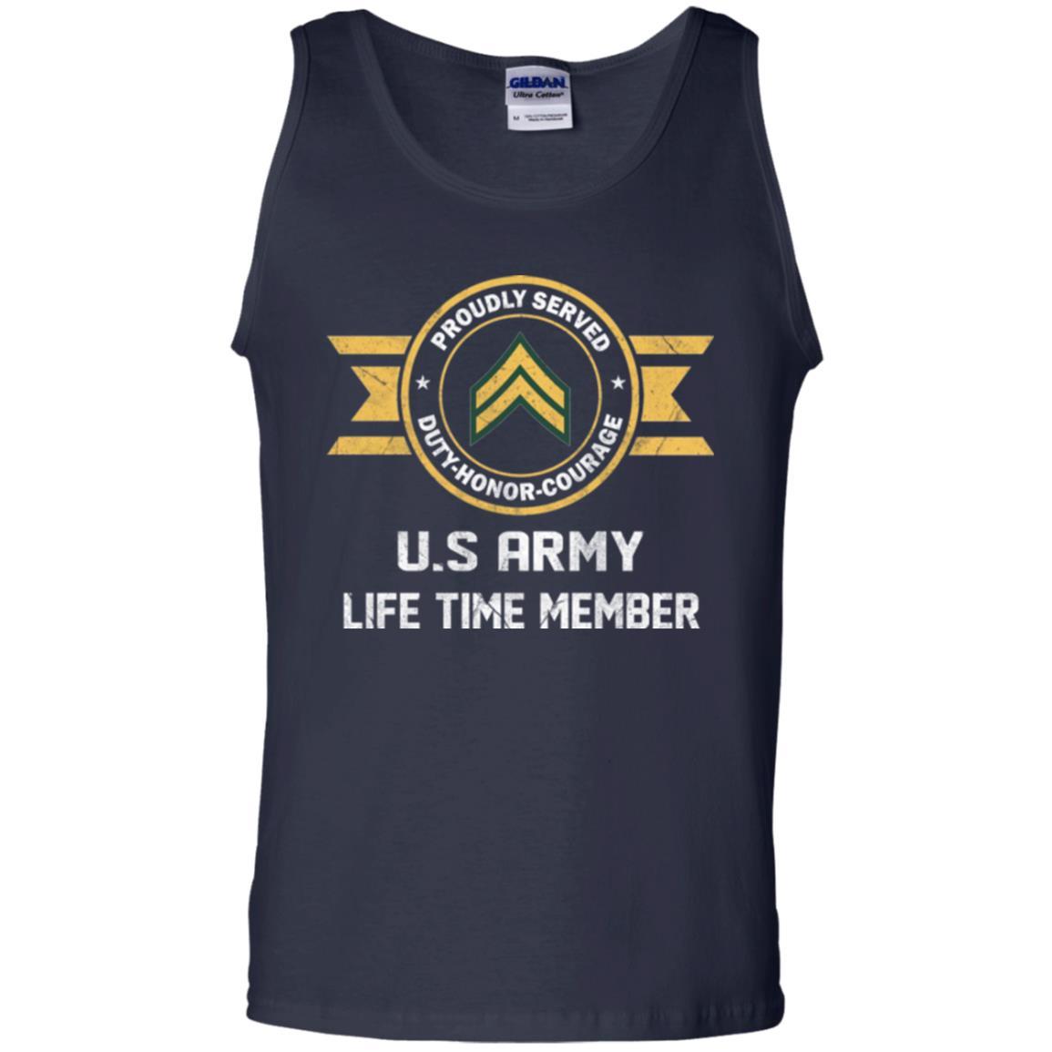 Life Time Member - US Army E-4 Corporal E4 CPL Noncommissioned Officer Ranks Men T Shirt On Front-TShirt-Army-Veterans Nation