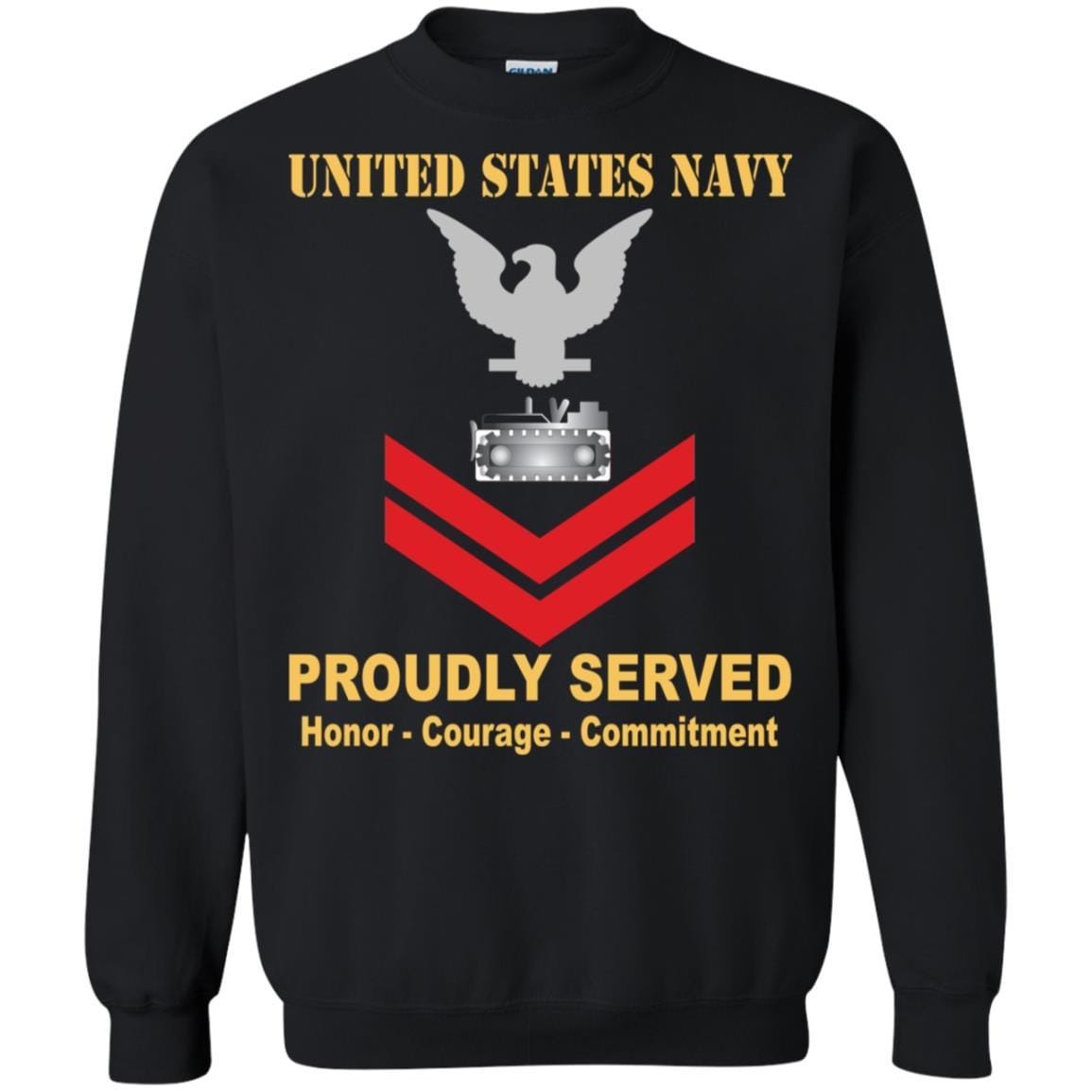 Navy Equipment Operator Navy EO E-5 Rating Badges Proudly Served T-Shirt For Men On Front-TShirt-Navy-Veterans Nation