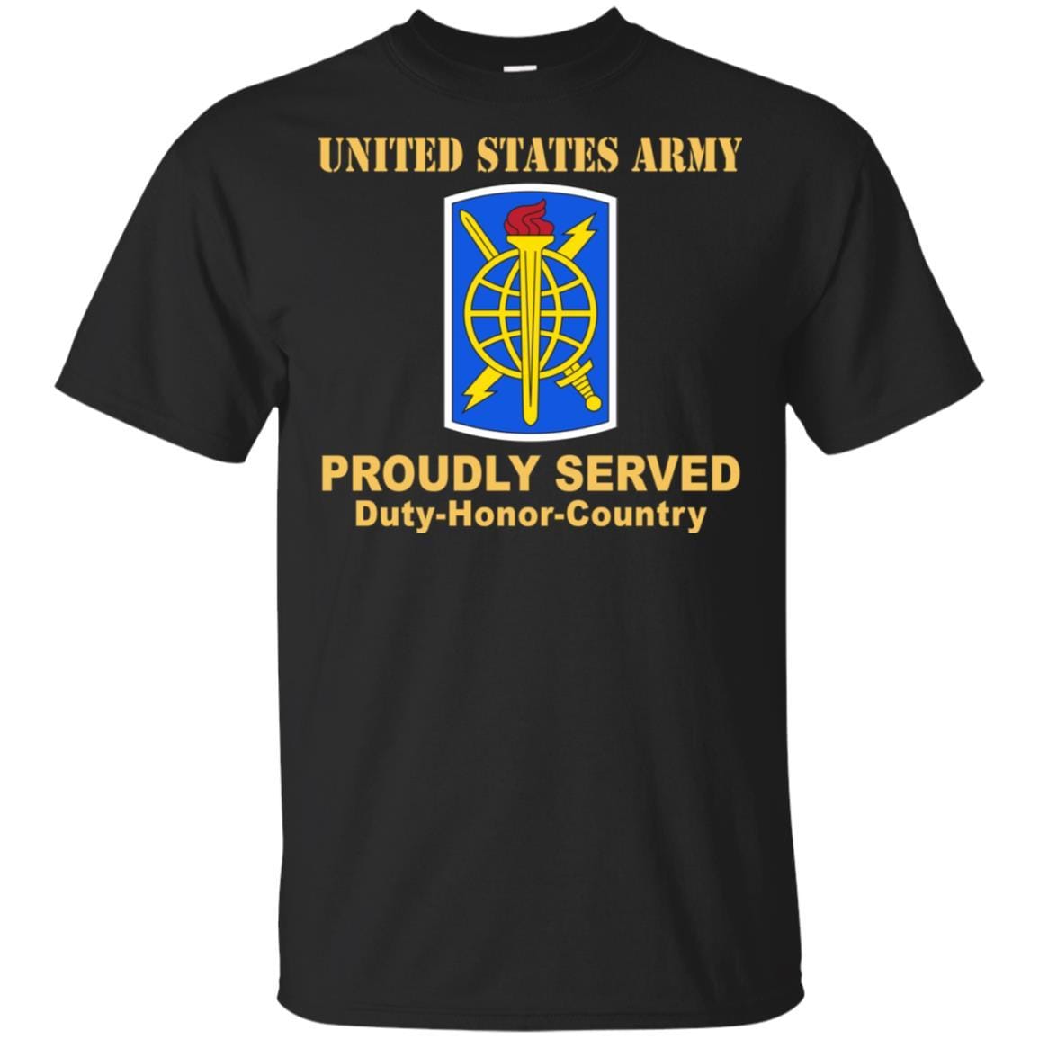 US ARMY 500TH MILITARY INTELLIGENCE BRIGADE- Proudly Served T-Shirt On Front For Men-TShirt-Army-Veterans Nation