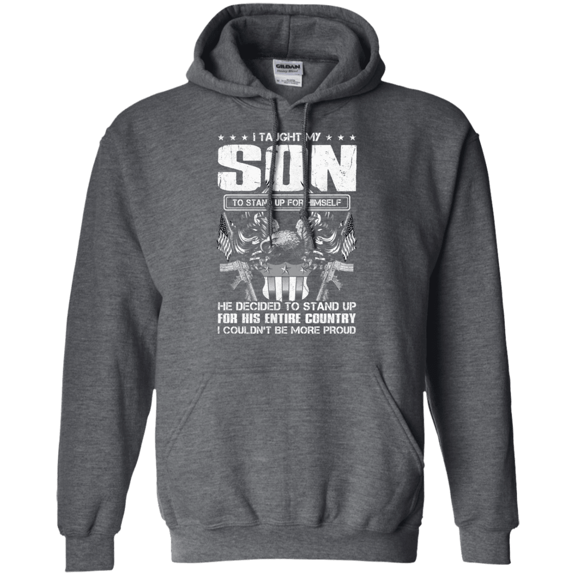 Military T-Shirt "Taught Son Stand up for Country Men" Front-TShirt-General-Veterans Nation