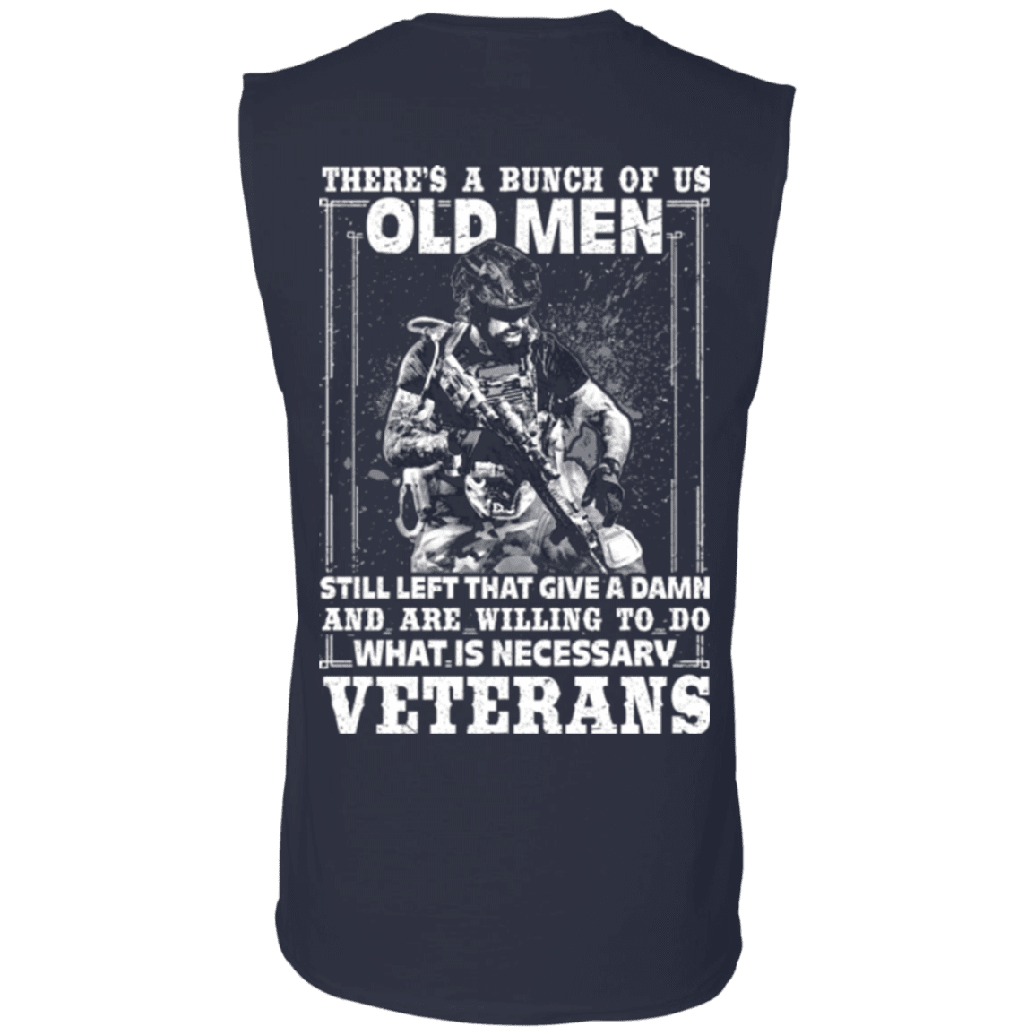 Military T-Shirt "Old Veteran Are Willing To Do" - Men Back-TShirt-General-Veterans Nation
