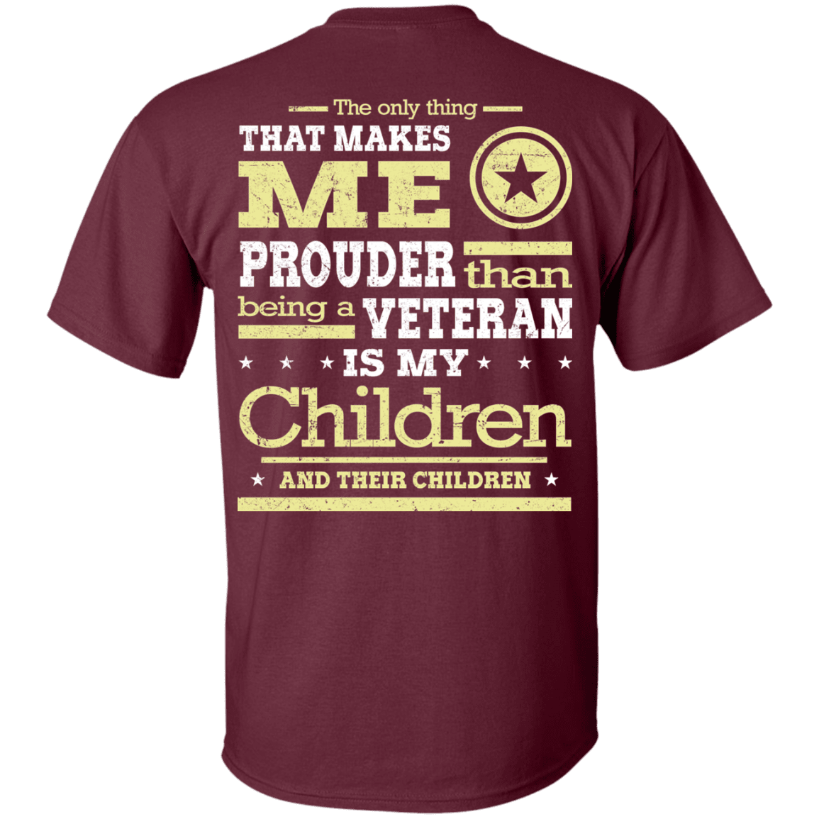 Military T-Shirt "Proud Children's Vetereran Mom Back"-TShirt-General-Veterans Nation