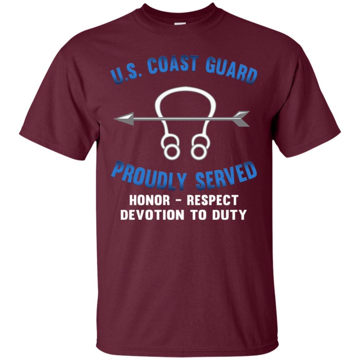 US Coast Guard Sonar Technician ST Logo Proudly Served T-Shirt For Men On Front-TShirt-USCG-Veterans Nation