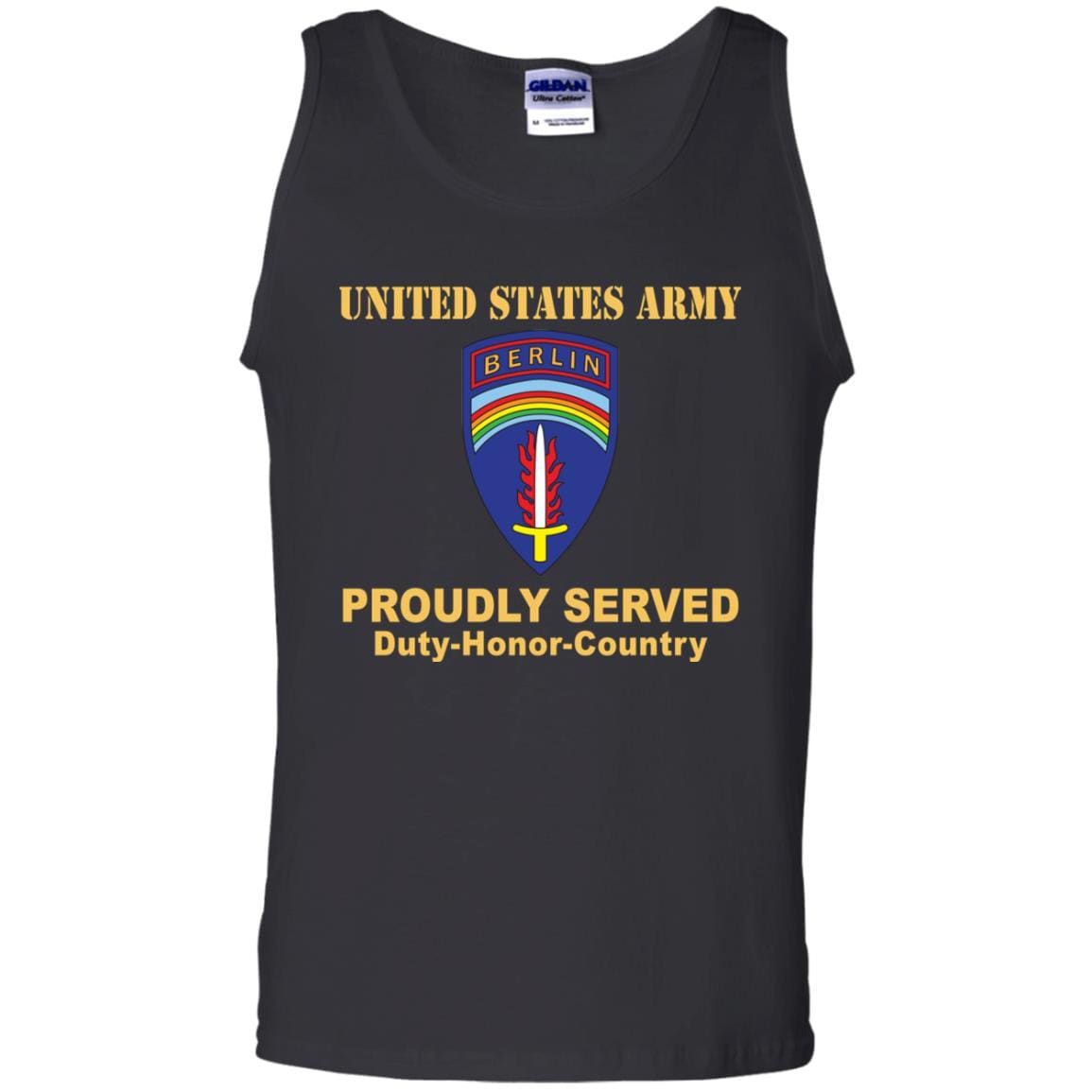 US ARMY BERLIN COMMAND- Proudly Served T-Shirt On Front For Men-TShirt-Army-Veterans Nation