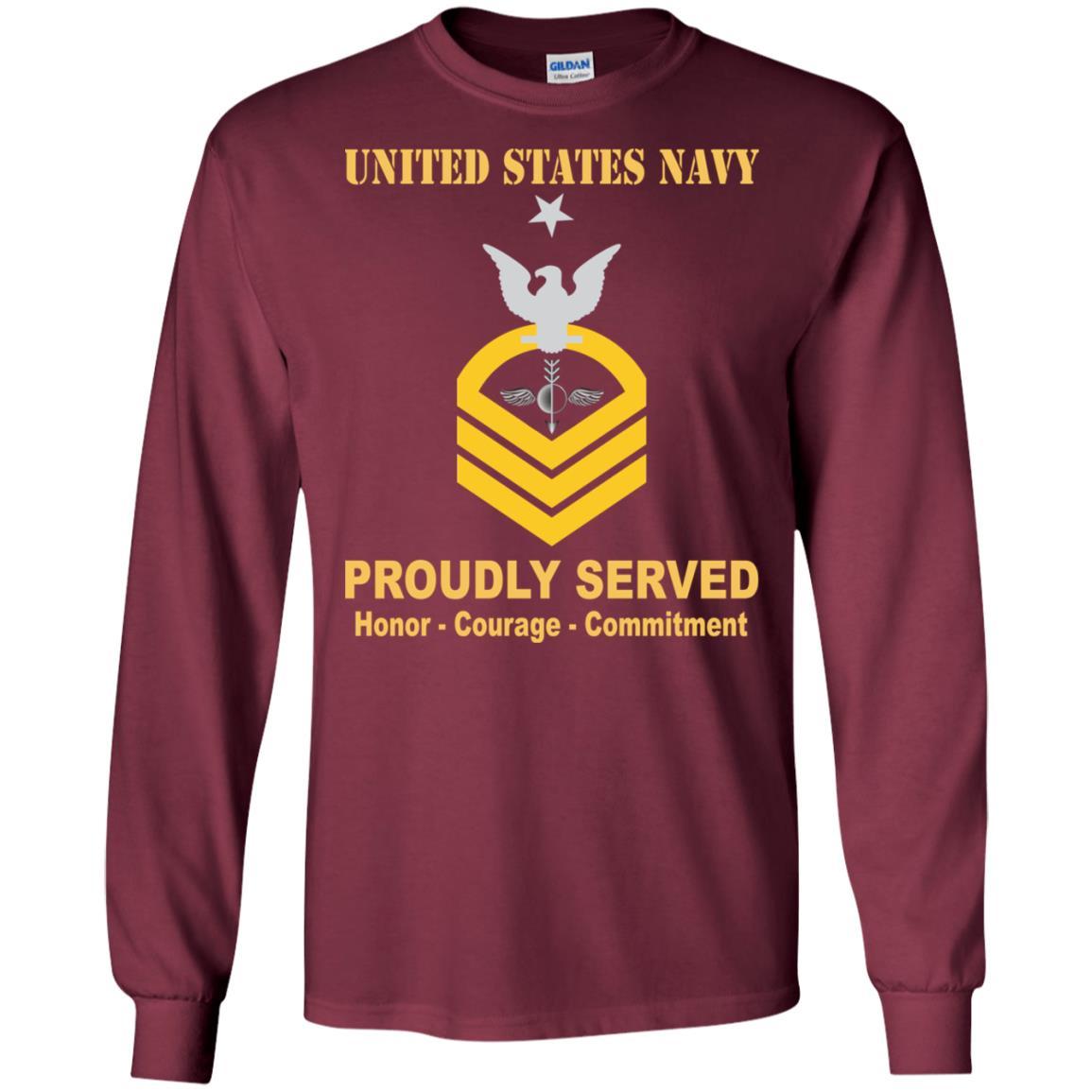 Navy Aerographers Mate Navy AG E-8 Rating Badges Proudly Served T-Shirt For Men On Front-TShirt-Navy-Veterans Nation