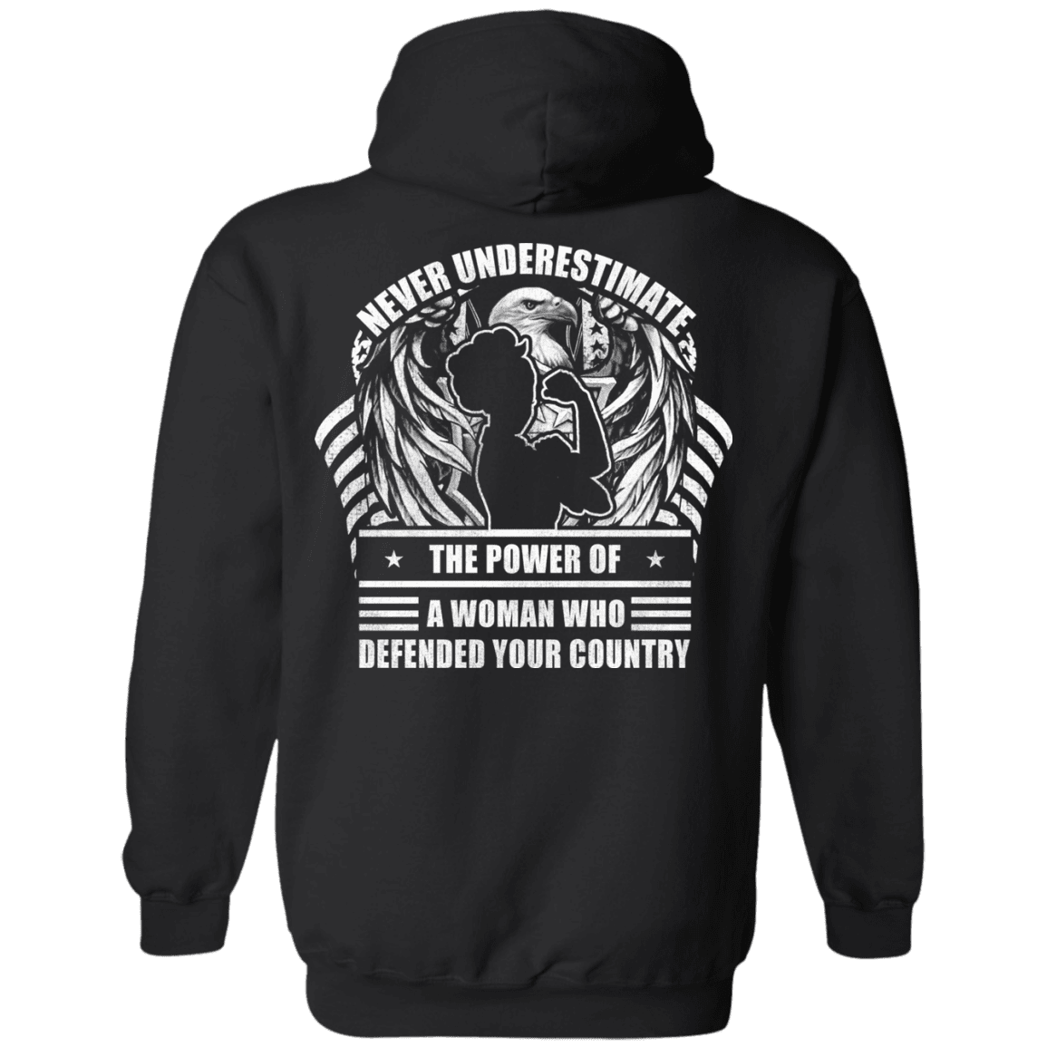 Military T-Shirt "Never Underestimate A Woman Who Defended Your Country Women Back"-TShirt-General-Veterans Nation