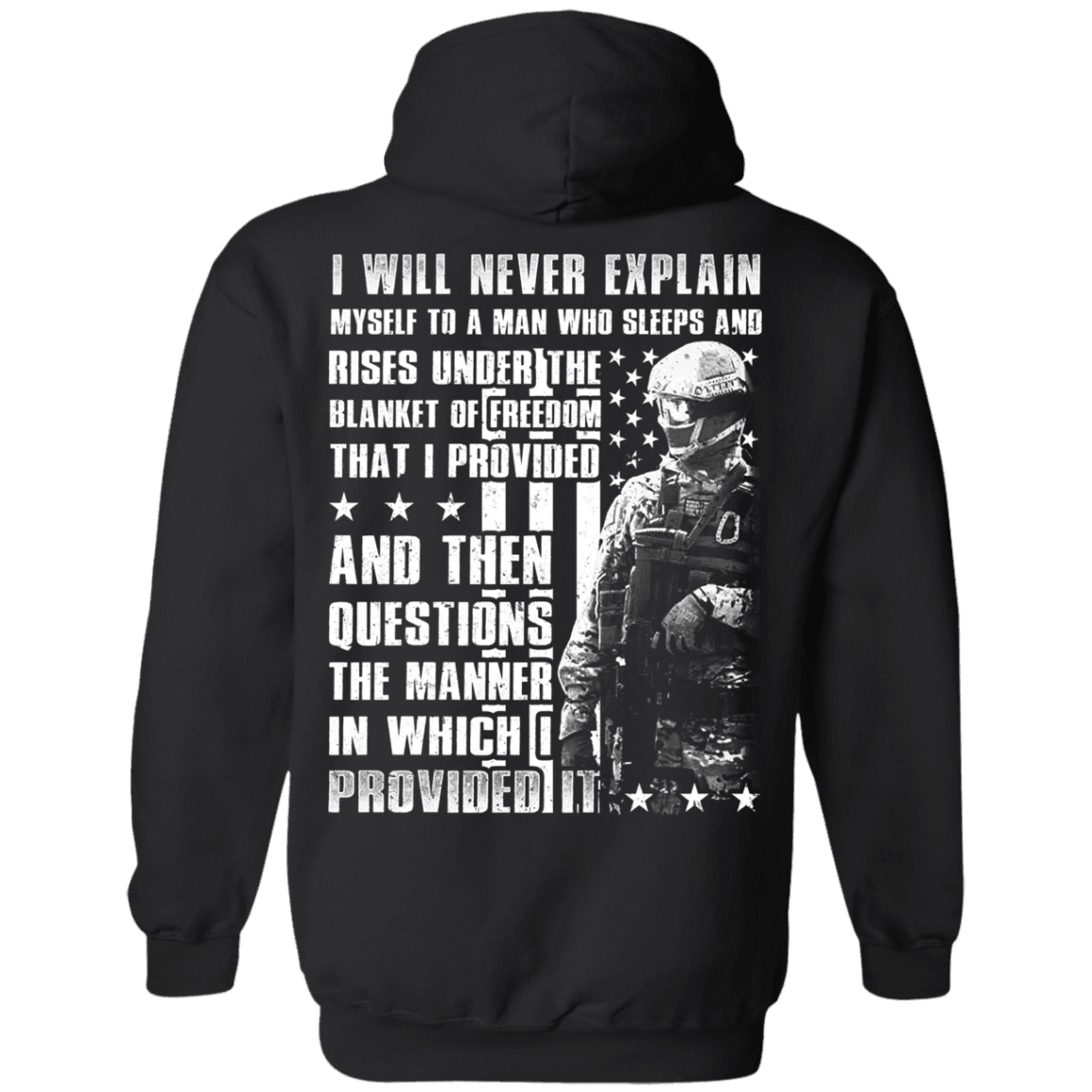 Military T-Shirt "Veteran - I Will Never Explain Myself To A Man" - Men Back-TShirt-General-Veterans Nation