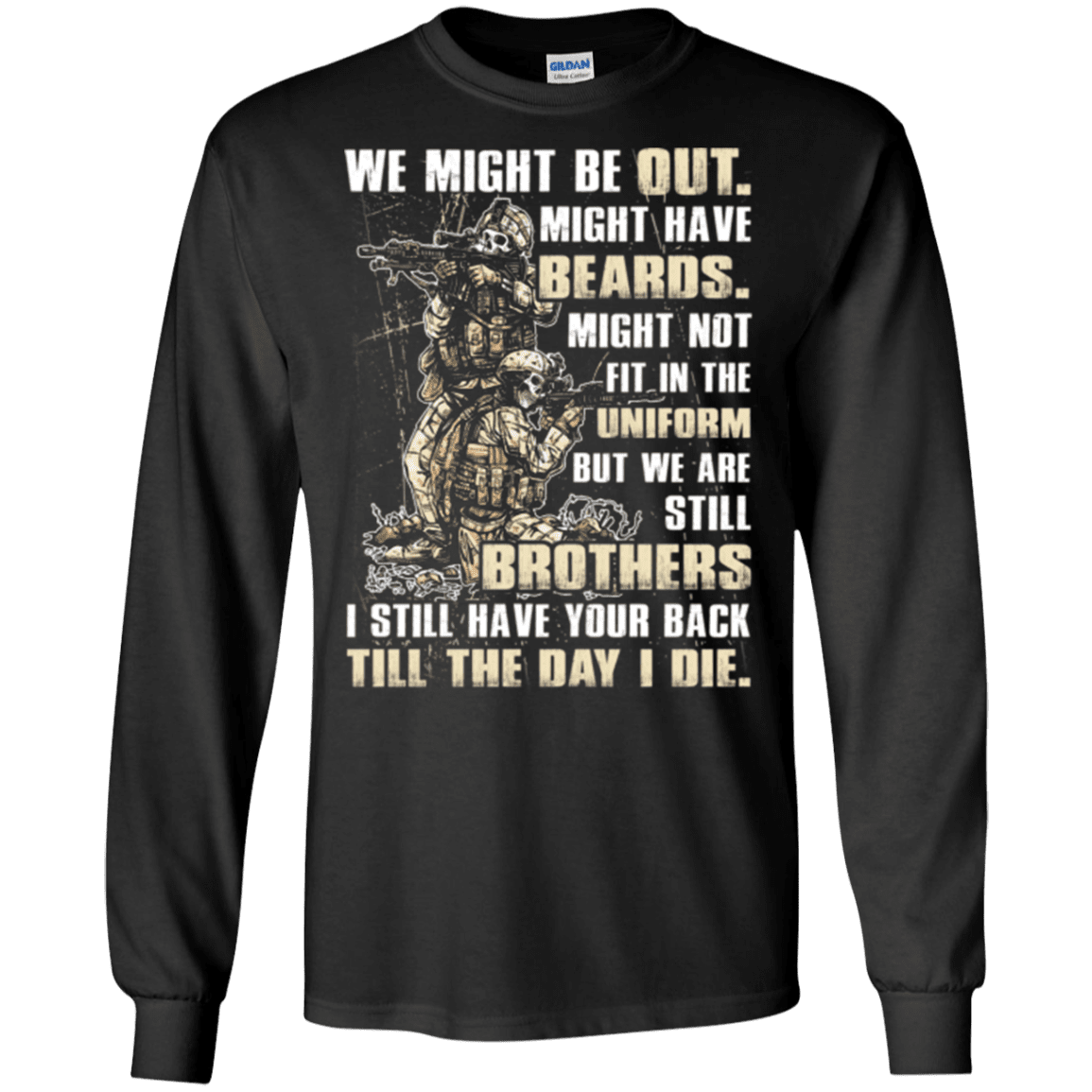 Military T-Shirt "Brothers Till The Day I Die Veteran" Front-TShirt-General-Veterans Nation