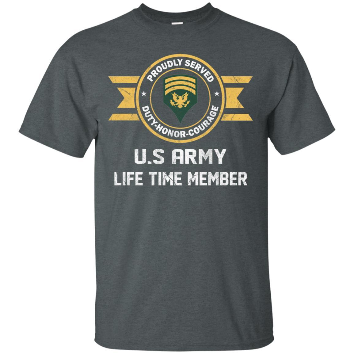 Life Time Member - US Army E-7 SPC E7 Specialist Ranks Men T Shirt On Front-TShirt-Army-Veterans Nation