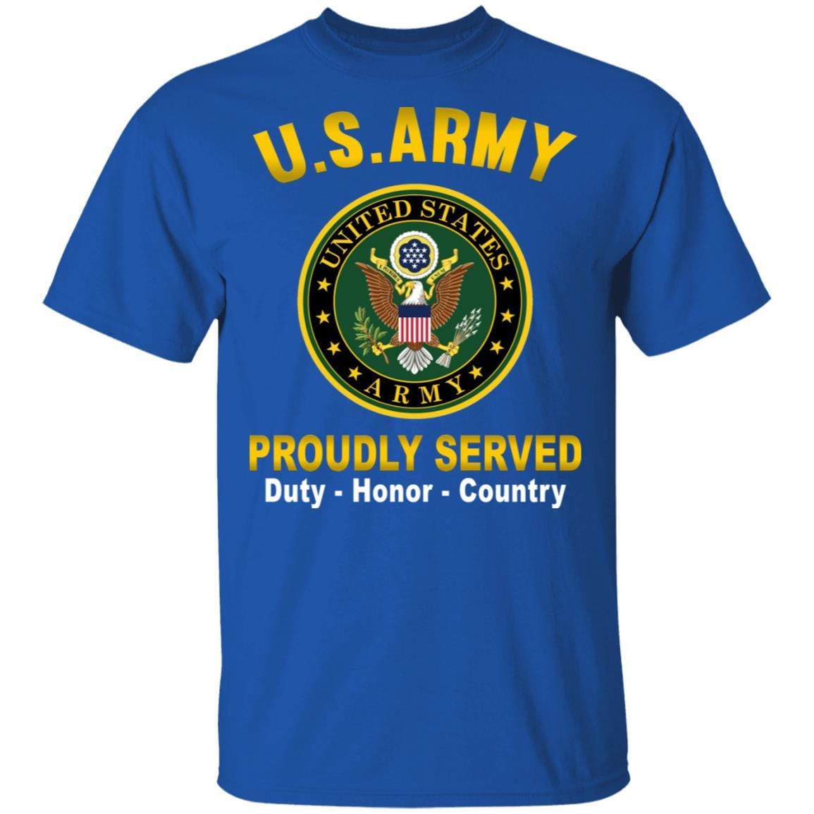 US Army T-Shirt "Logo Proudly Served" On Front-TShirt-Army-Veterans Nation