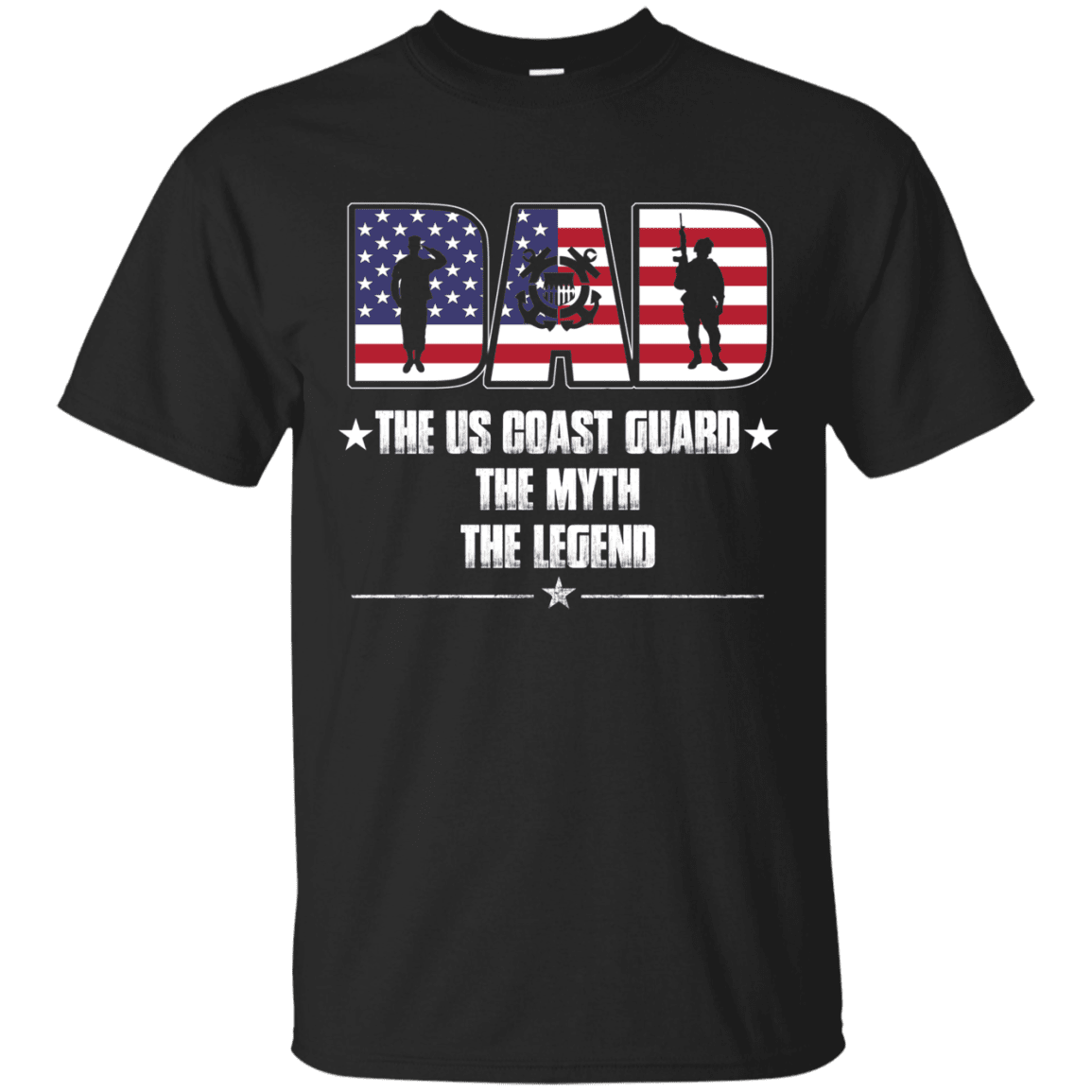 US Coast Guard Legend Dad Front T Shirts-TShirt-USCG-Veterans Nation
