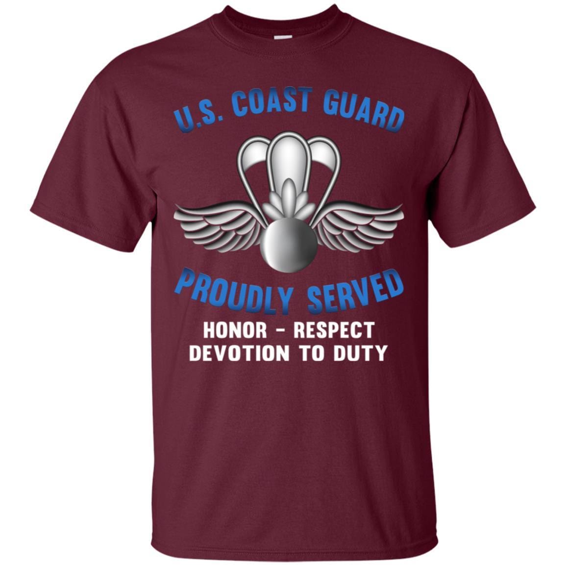 US Coast Guard Aviation Survival Technician AST Proudly Served T-Shirt For Men On Front-TShirt-USCG-Veterans Nation