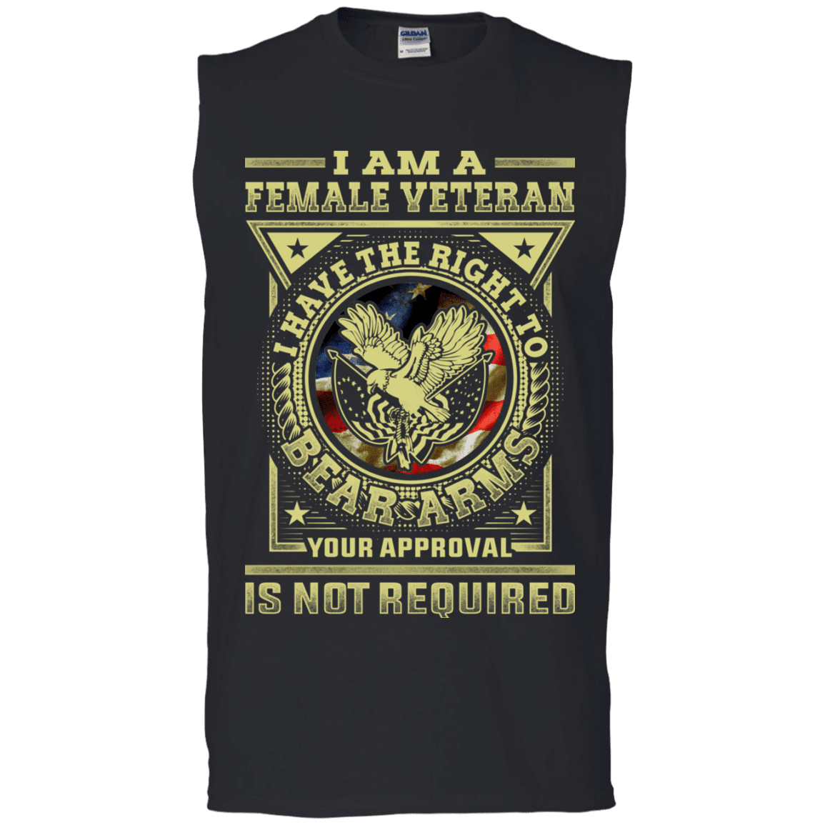 Military T-Shirt "Female Veteran Have the Right To Bear Arms" Front-TShirt-General-Veterans Nation