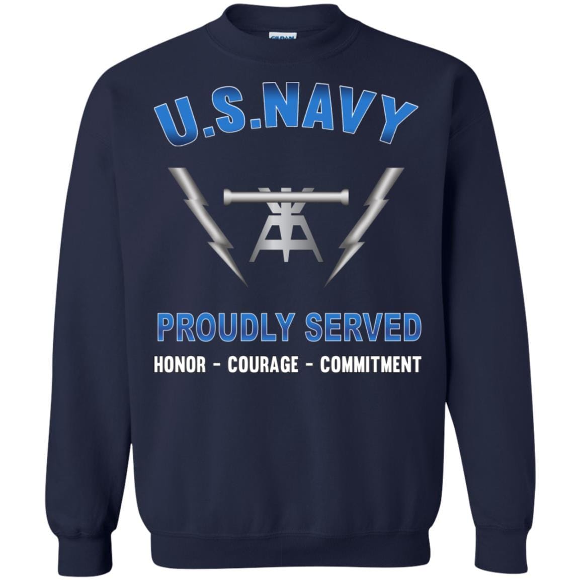 Navy Fire Controlman Navy FC - Proudly Served T-Shirt For Men On Front-TShirt-Navy-Veterans Nation
