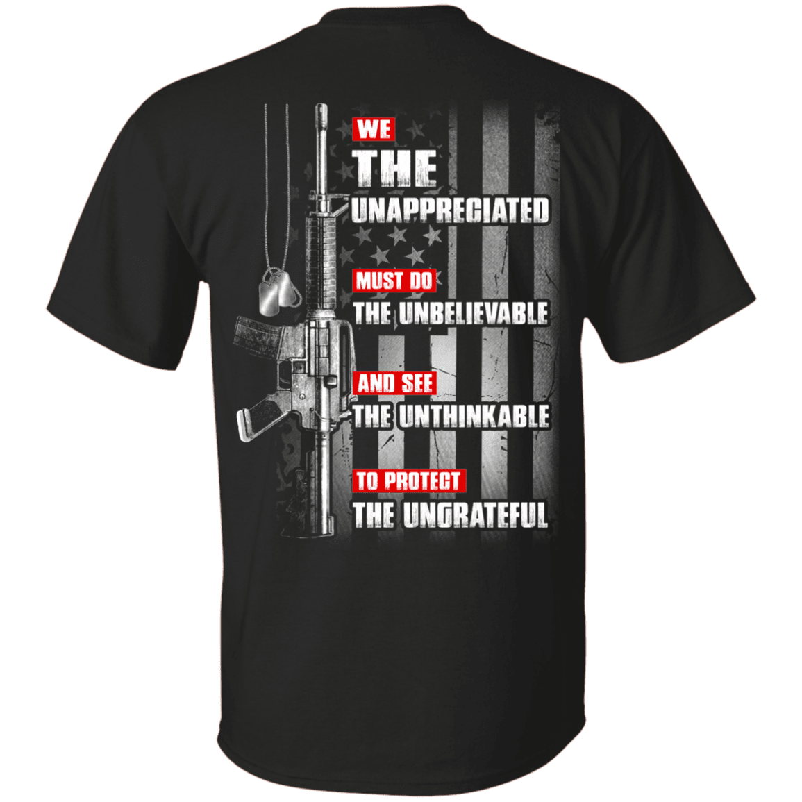 Military T-Shirt "UNAPPRECIATED VETERAN" - Men Back-TShirt-General-Veterans Nation