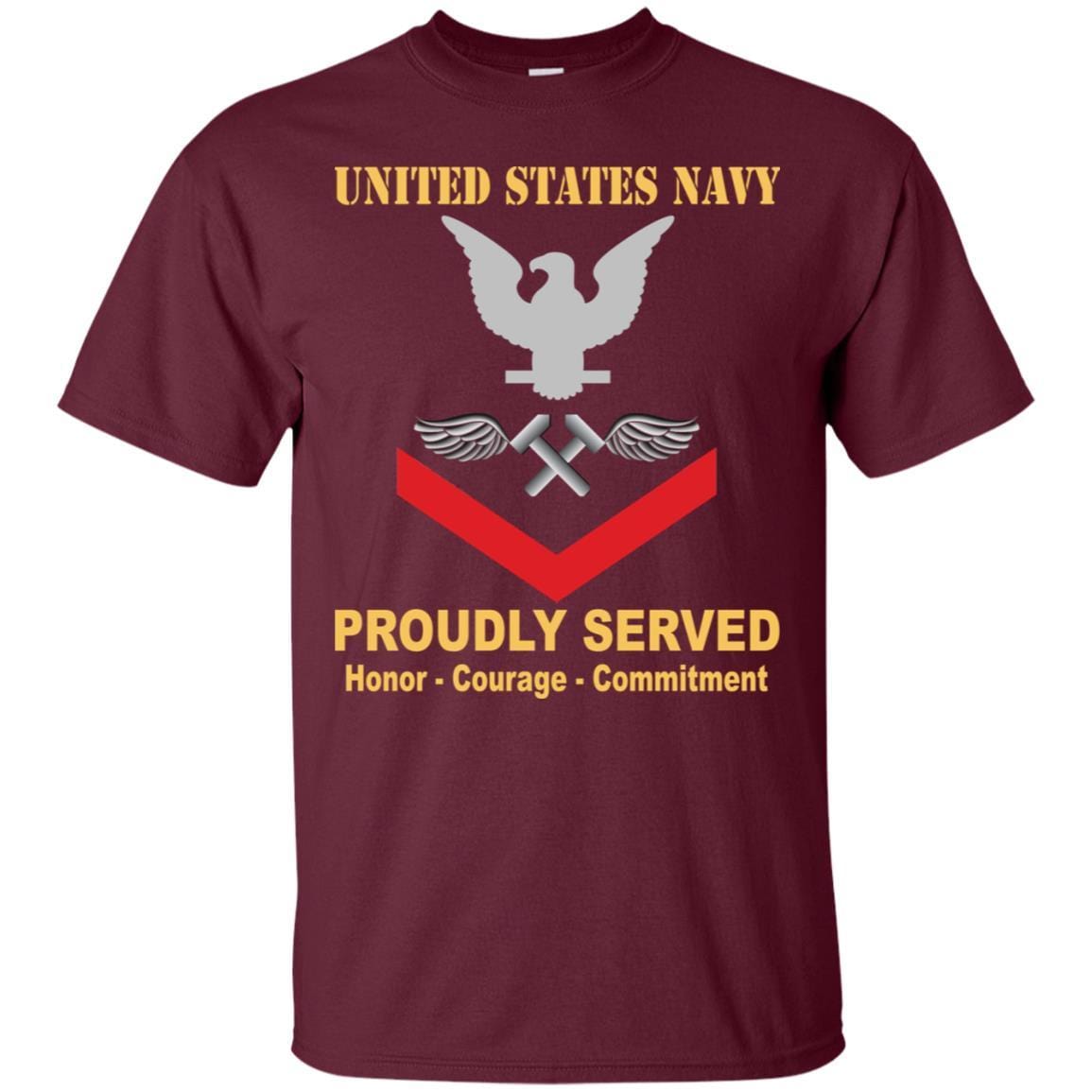Navy Aviation Structural Mechanic Navy AM E-4 Rating Badges Proudly Served T-Shirt For Men On Front-TShirt-Navy-Veterans Nation