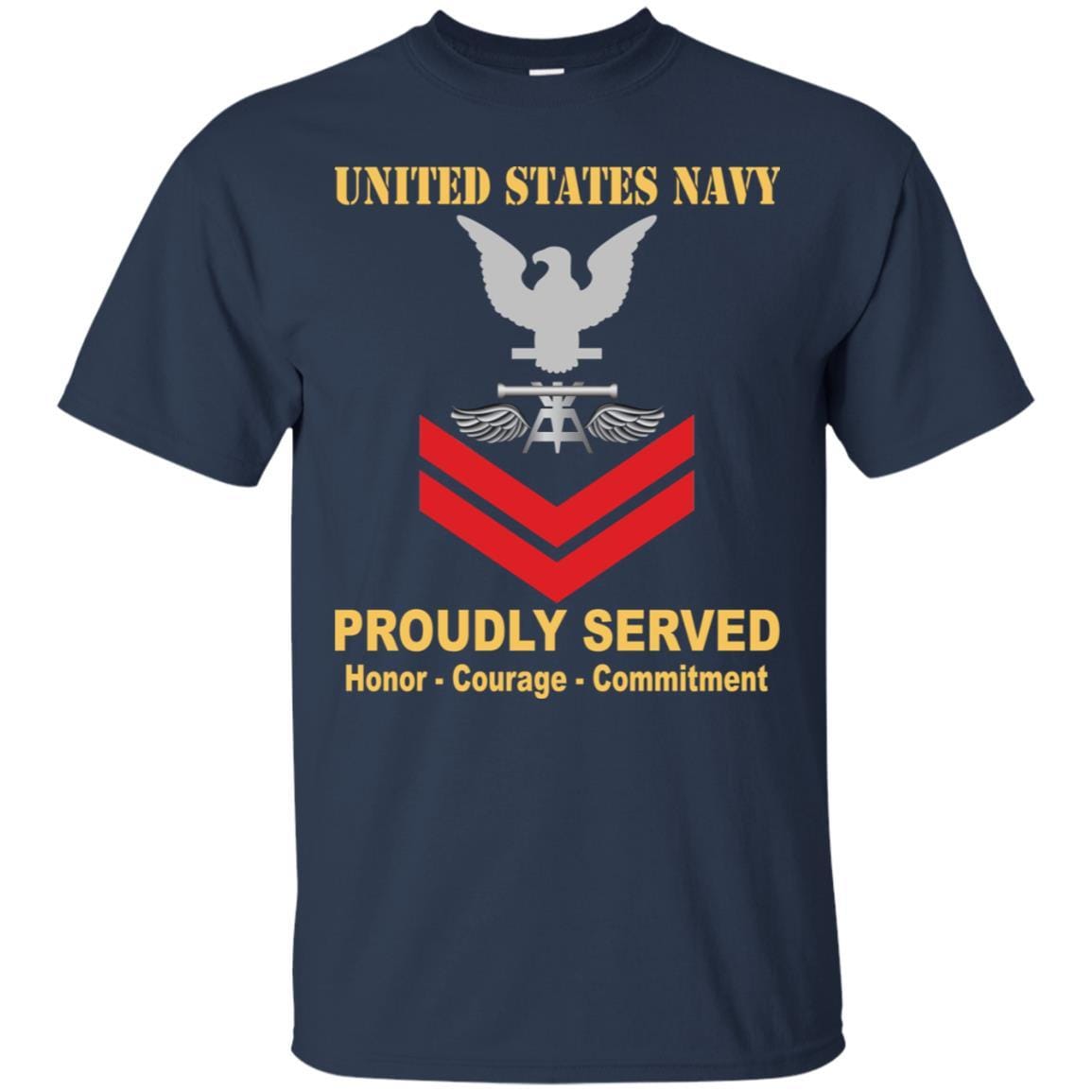 Navy Aviation Fire Control Tech Navy AQ E-5 Rating Badges Proudly Served T-Shirt For Men On Front-TShirt-Navy-Veterans Nation