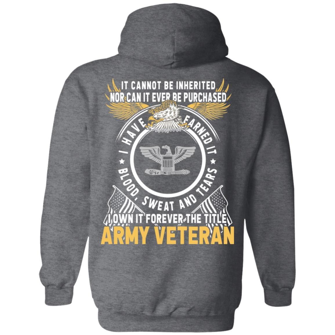 US Army O-6 Colonel O6 COL Field Officer Ranks T-Shirt For Men On Back-TShirt-Army-Veterans Nation