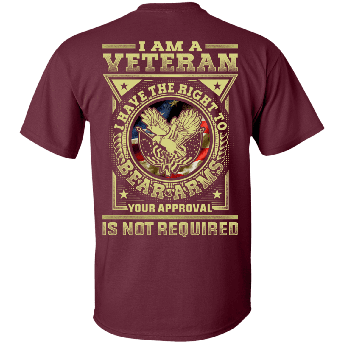 Military T-Shirt "Veteran Have the Right To Bear Arms" Men Back-TShirt-General-Veterans Nation
